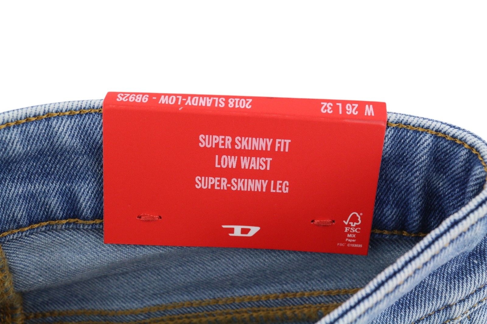 Diesel 2018 SLANDYLOW 9B92S W26/L32 Super Skinny Low Waist 40684 Size 26" / US 2 / IT 38 - 13 Thumbnail