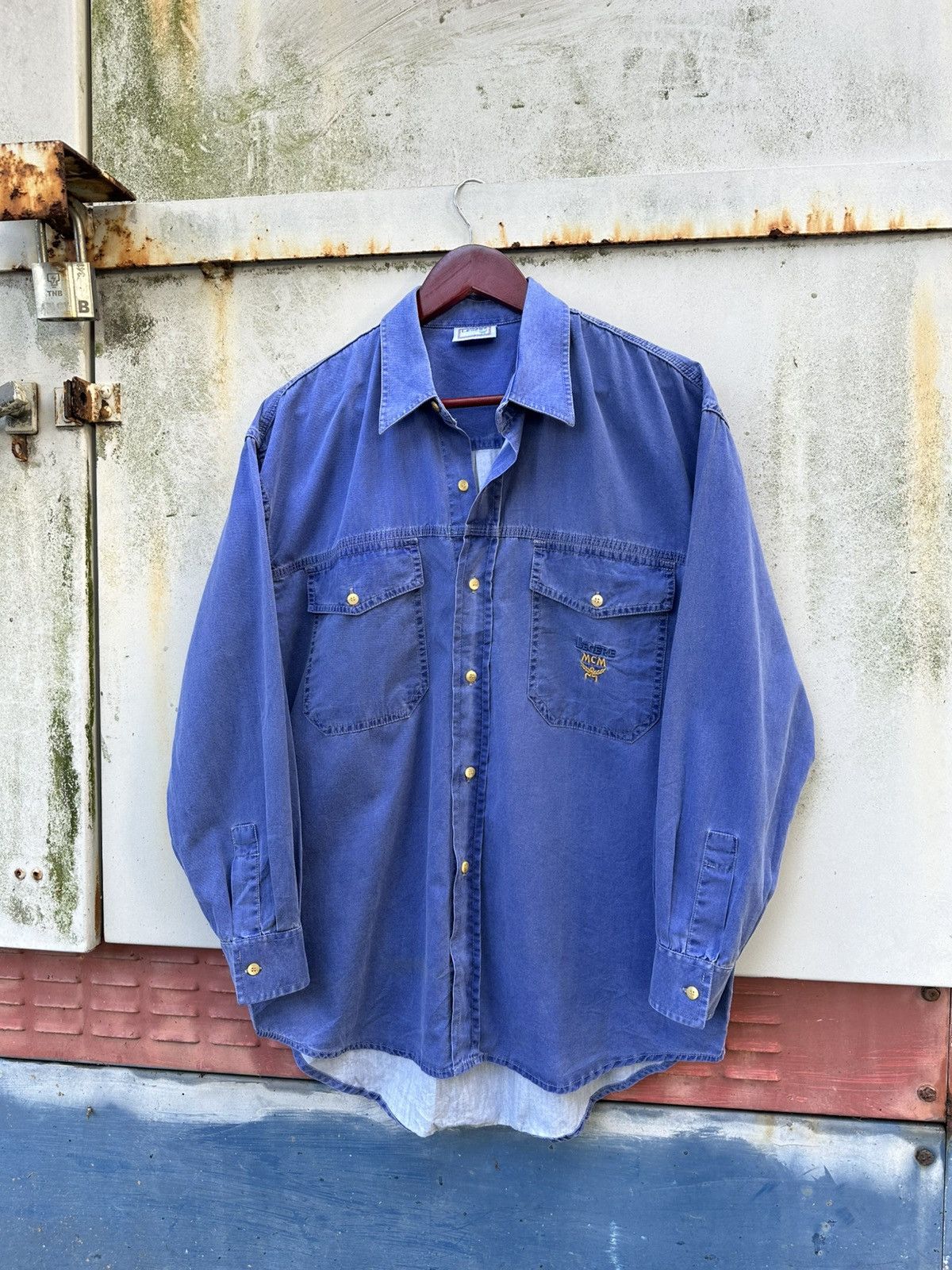 MCM 👹MCM Legare Washed Button Down Long Sleeves Shirt Size US L / EU 52-54 / 3 - 1 Thumbnail