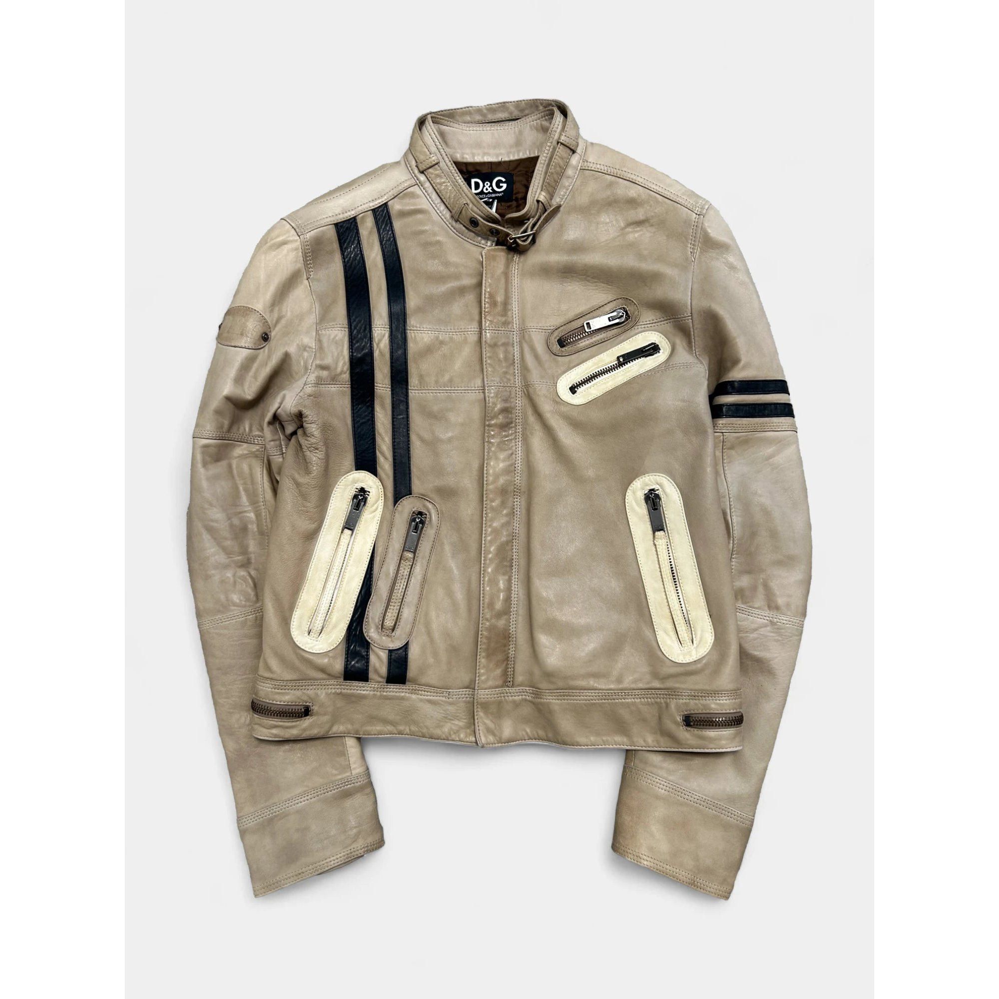 Dolce & Gabbana Dolce & Gabbana 2005 Black Leather Racing Jacket Size US M / EU 48-50 / 2 - 6 Thumbnail