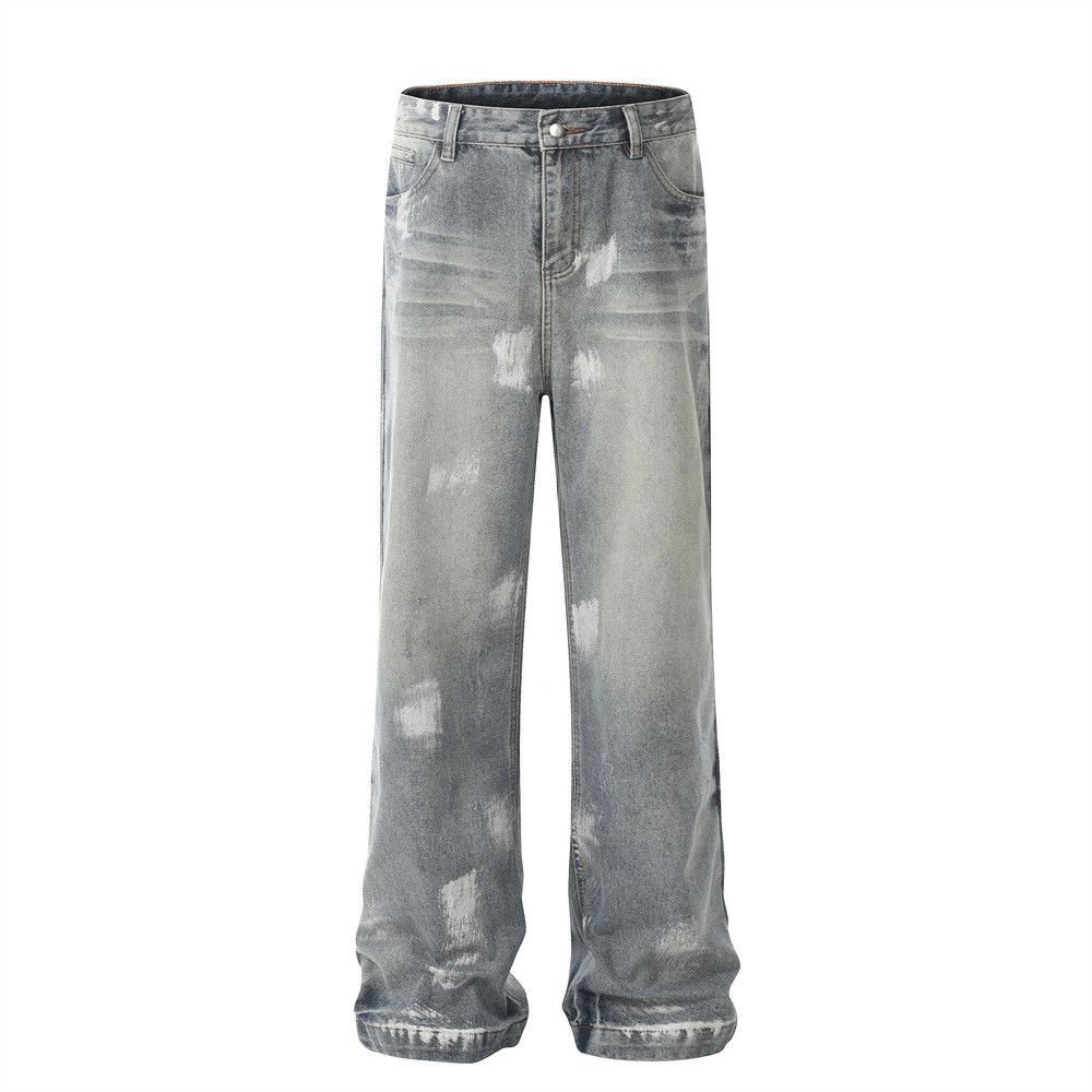 Japanese Brand Punk wash ink loose casual ripped jeans y2k Size US 32 / EU 48 - 1 Thumbnail