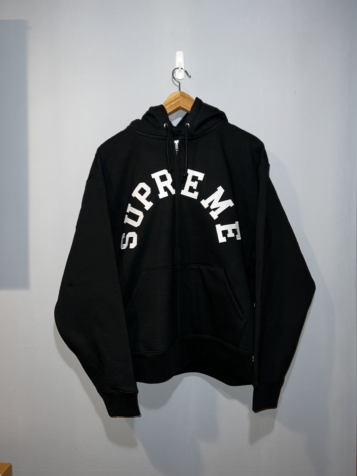 image of Champion Zip Up Hoodie in Black, Men's (Size Medium)