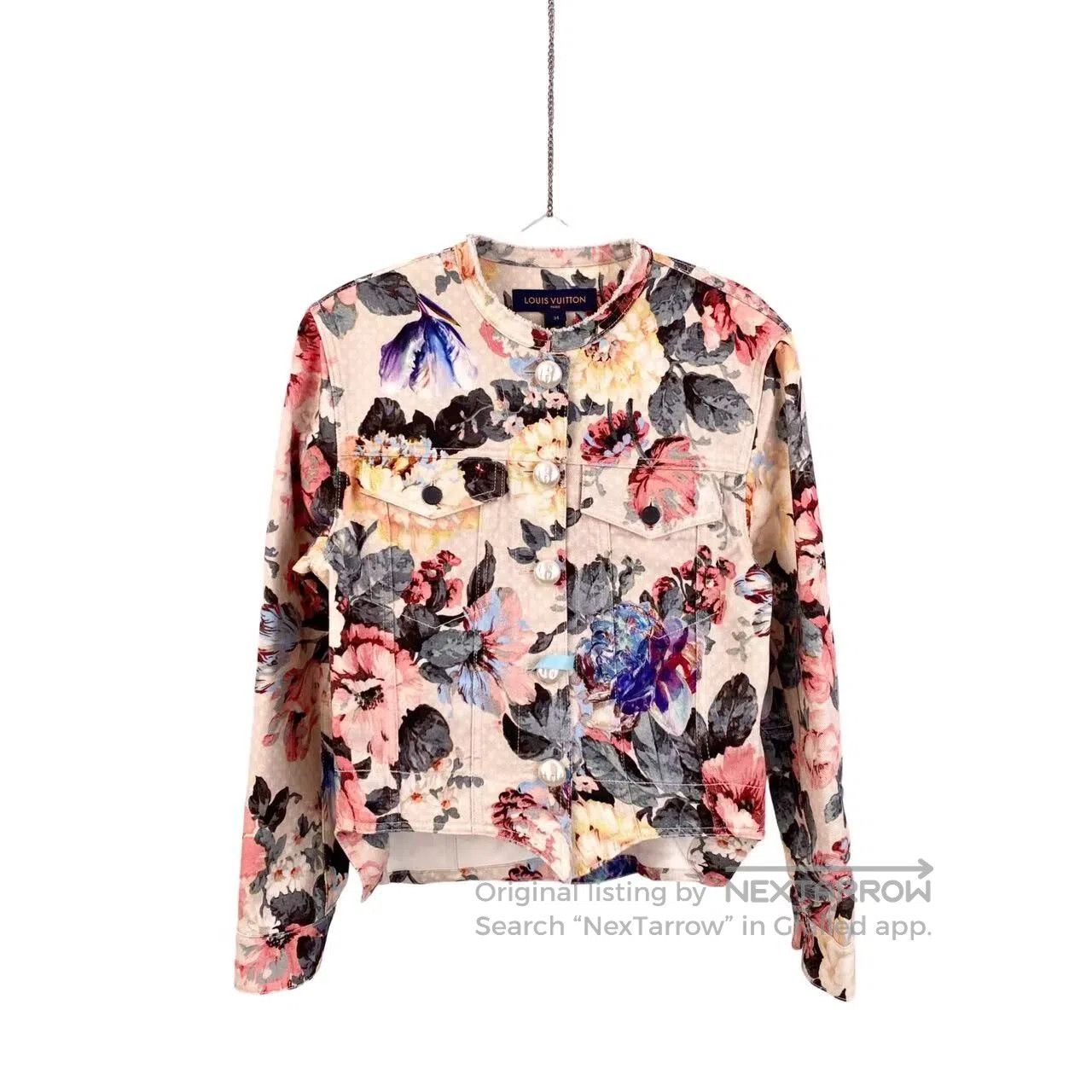 Louis Vuitton Louis Vuitton Floral print dark pattern logo denim jacket| Size 4XL / US 24-26 - 1 Thumbnail