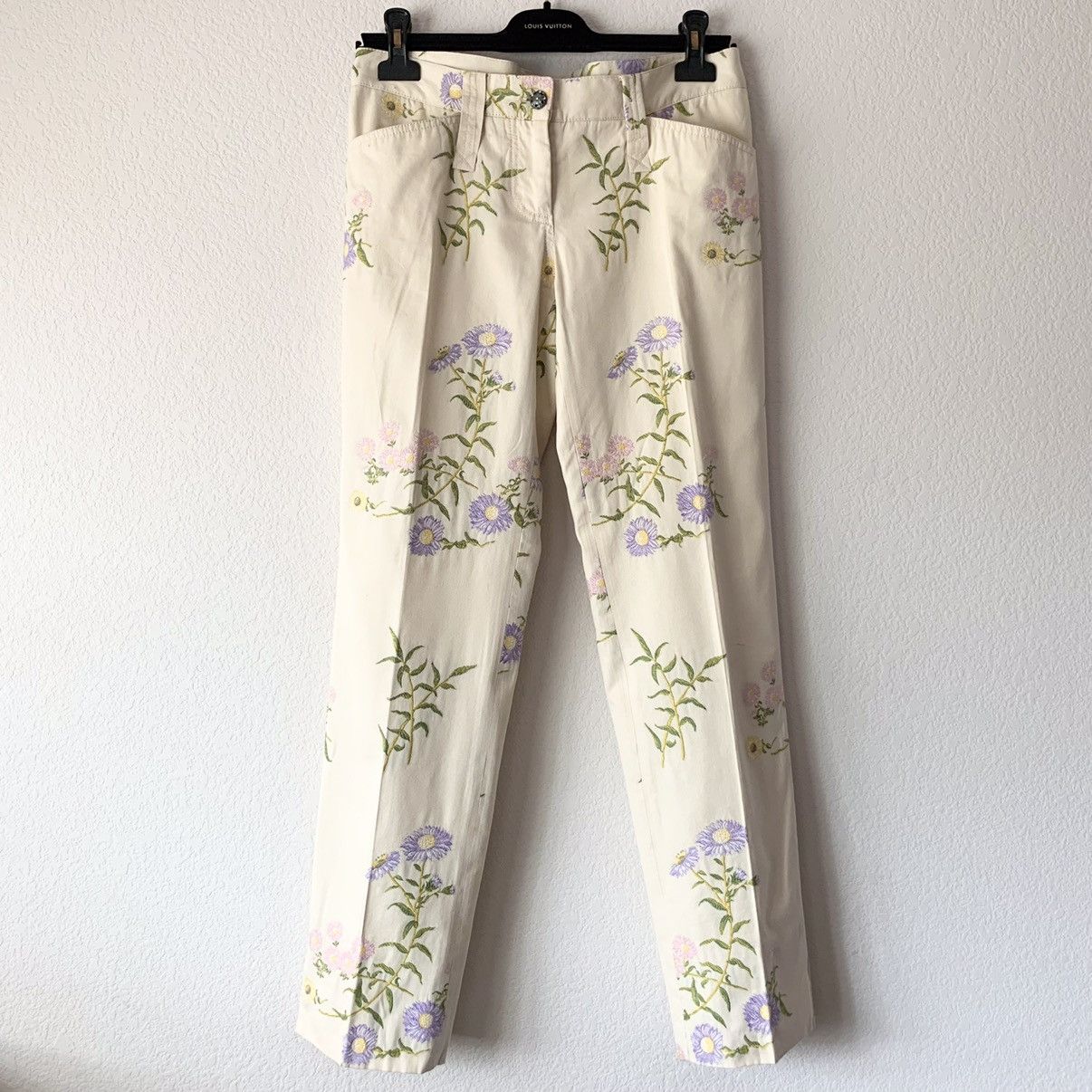 Embroidered floral pants