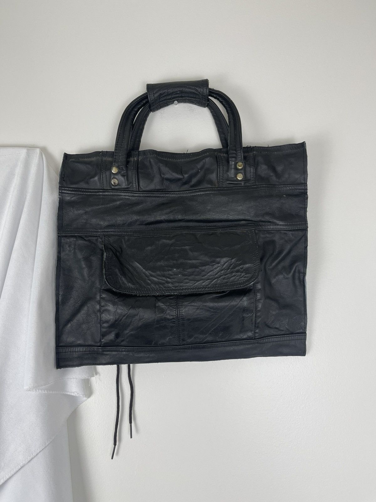 Vintage Upcycled tassel Black Leather city Tote bag balenci balenci Size ONE SIZE - 2 Thumbnail