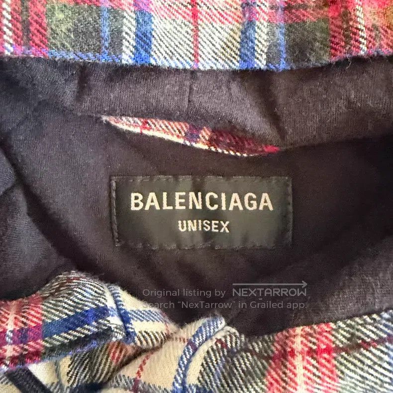 Balenciaga Balenciaga Ombre Fleece Checkered Flannel Hooded Cotton Ja Size US XXS / EU 40 - 3 Thumbnail