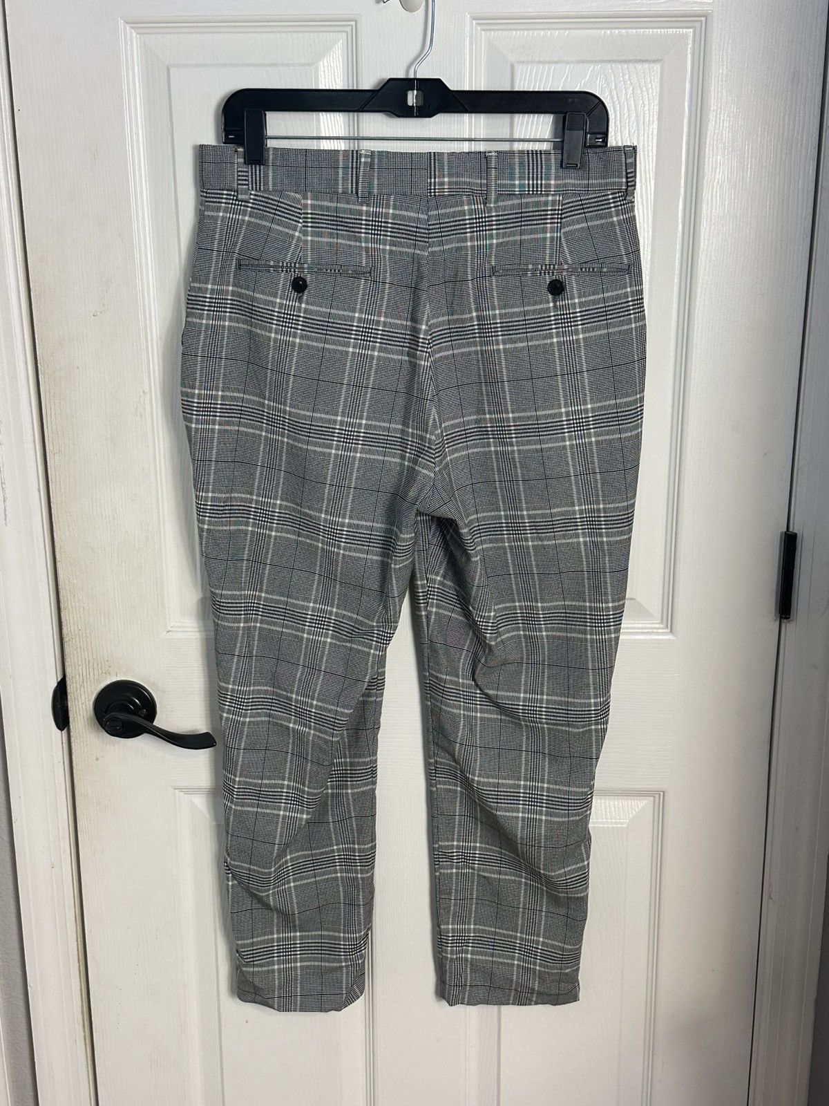 Boohoo Mens Grey White Black Plaid Dress Pants US 32 Size US 32 / EU 48 - 2 Thumbnail