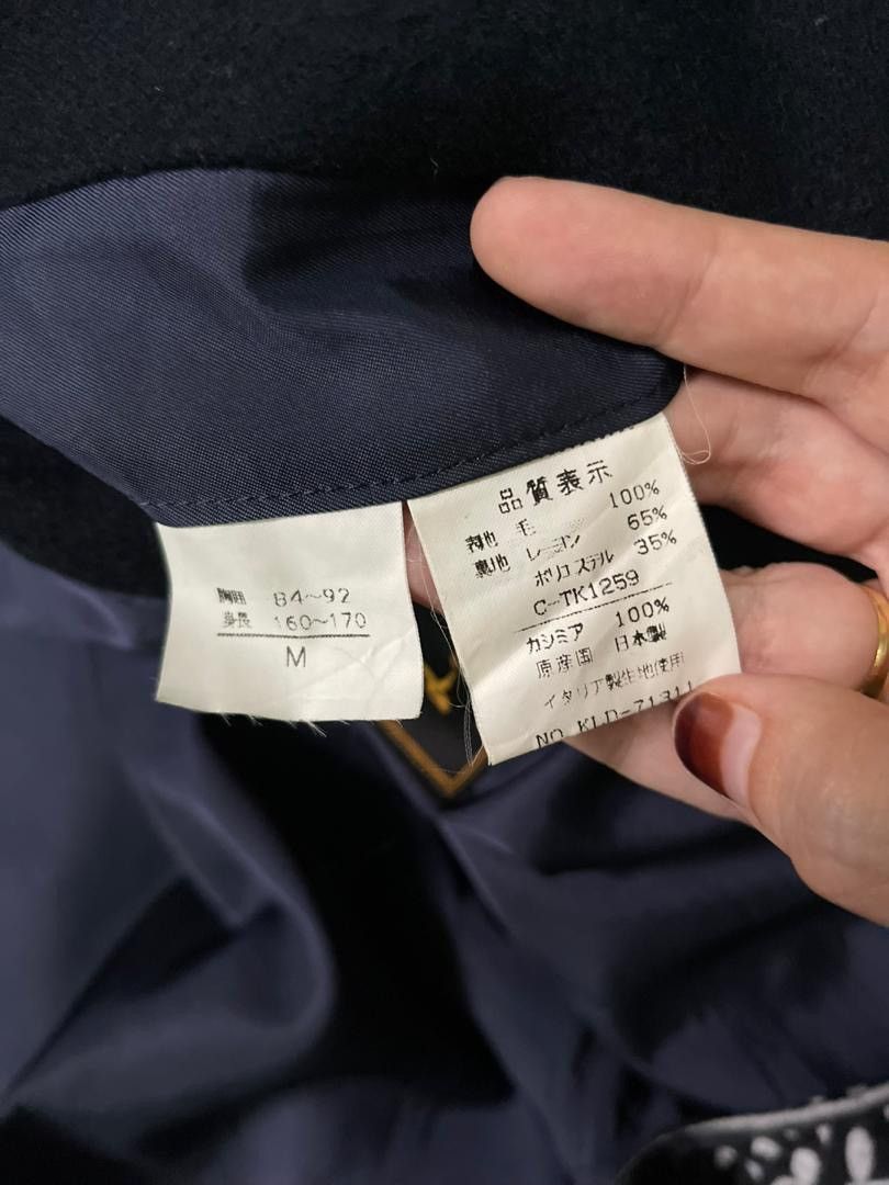 Japanese Brand Longo Pure Cashmere Double Breasted Peacoat Made in Japan Size US M / EU 48-50 / 2 - 6 Thumbnail