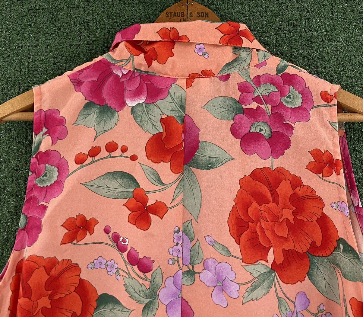 Victoria's Secret VTG 80s Victoria's Secret Floral Colorful Gold Label Top Size L / US 10 / IT 46 - 6 Thumbnail