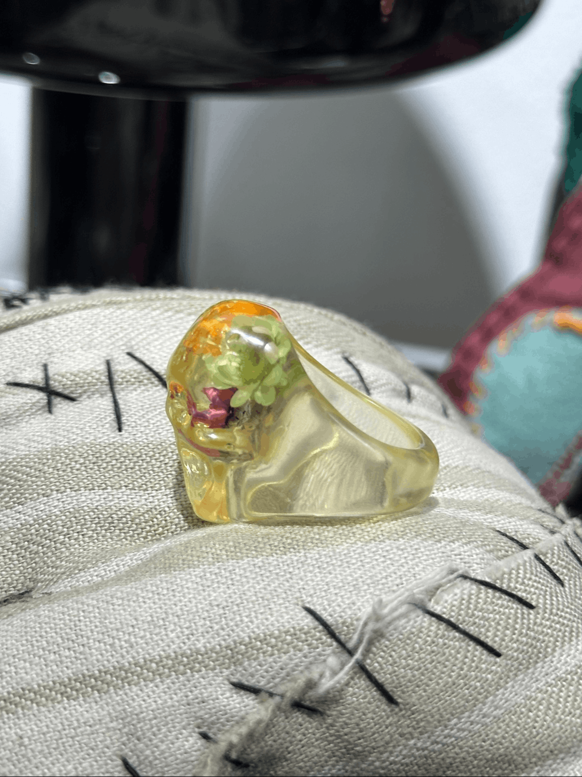Pre-owned Undercover 05ss But Beautiful Pesin Skull Ring In Multi