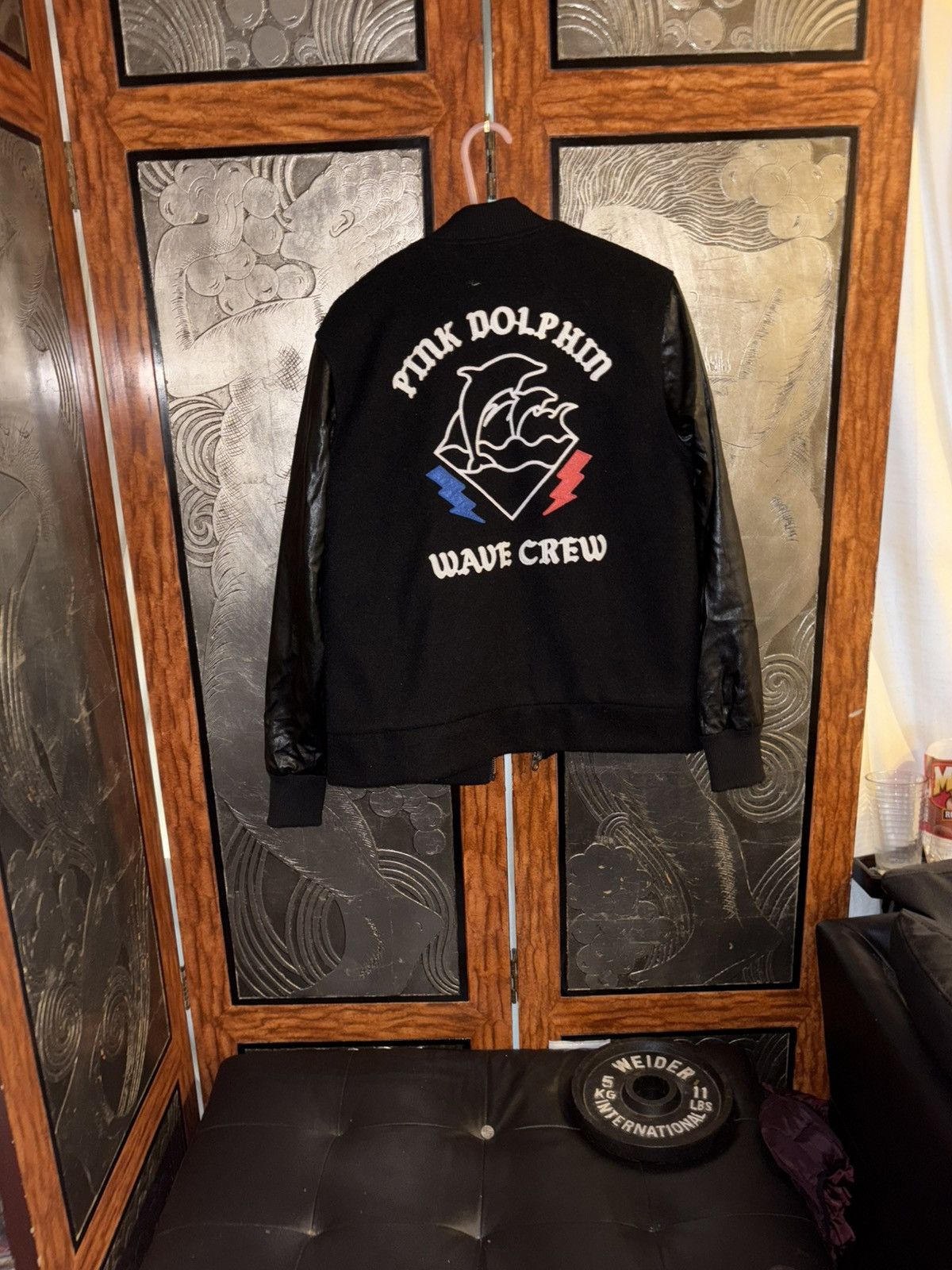 Other Vintage Blue Dolphin Wave Crew Varsity jacket Leather Size US M / EU 48-50 / 2 - 3 Thumbnail