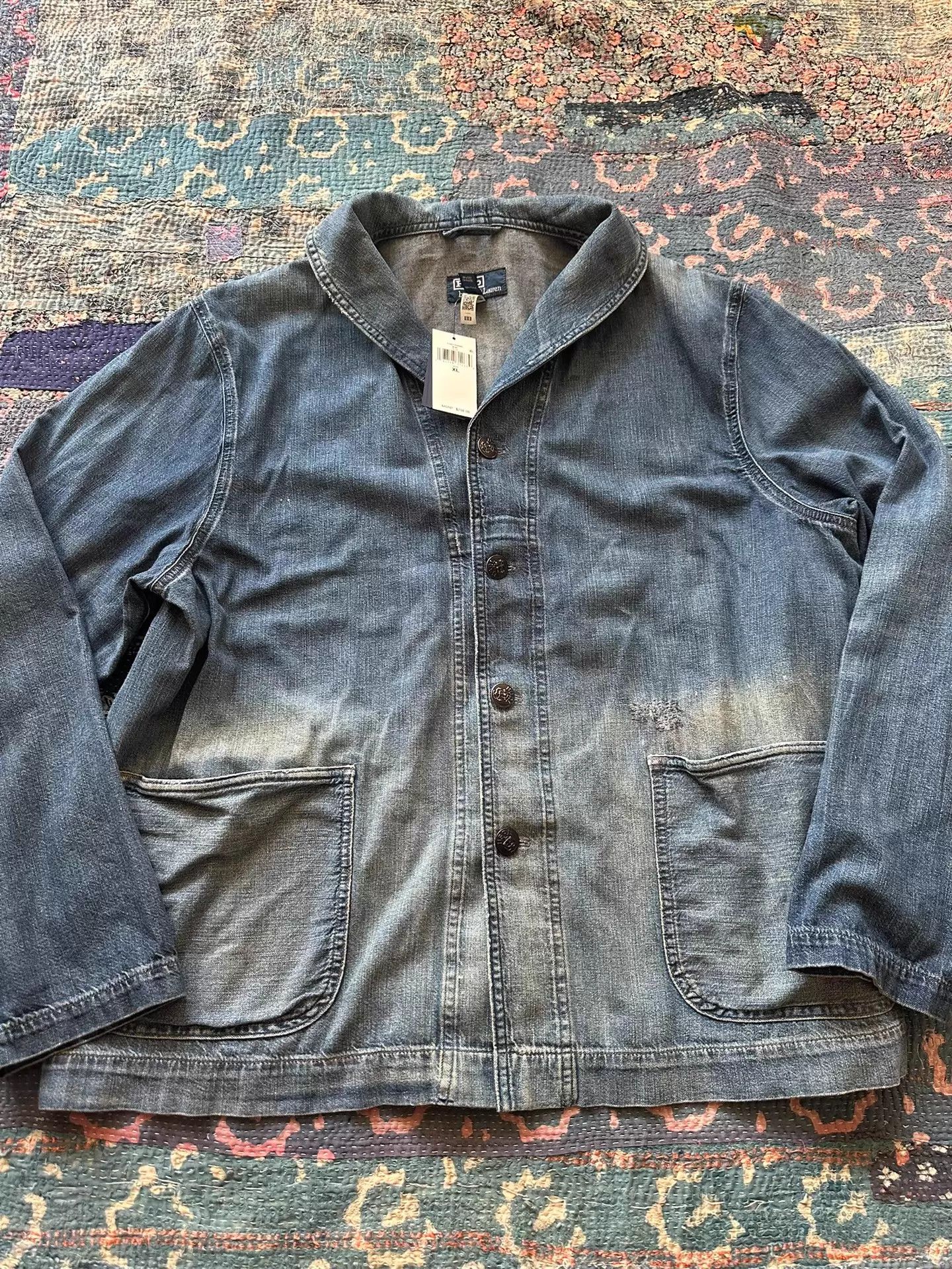 Polo Ralph Lauren Polo RRL Distressed Denim Jacket XL New w/Tags Size US XL / EU 56 / 4 - 1 Thumbnail