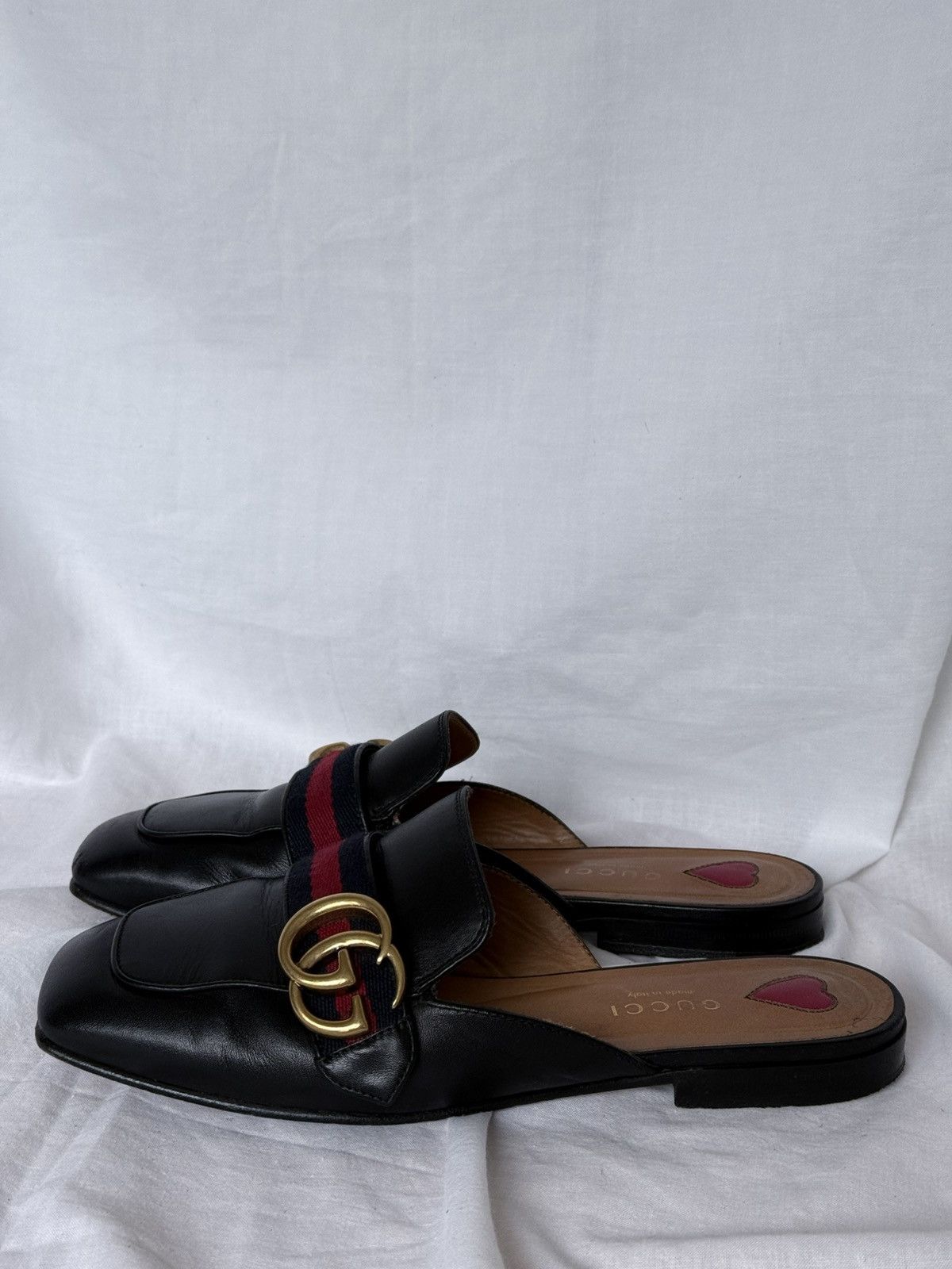 Designer × Gucci Gucci Peyton GG Web Mules Size US 5 / IT 35 - 3 Thumbnail