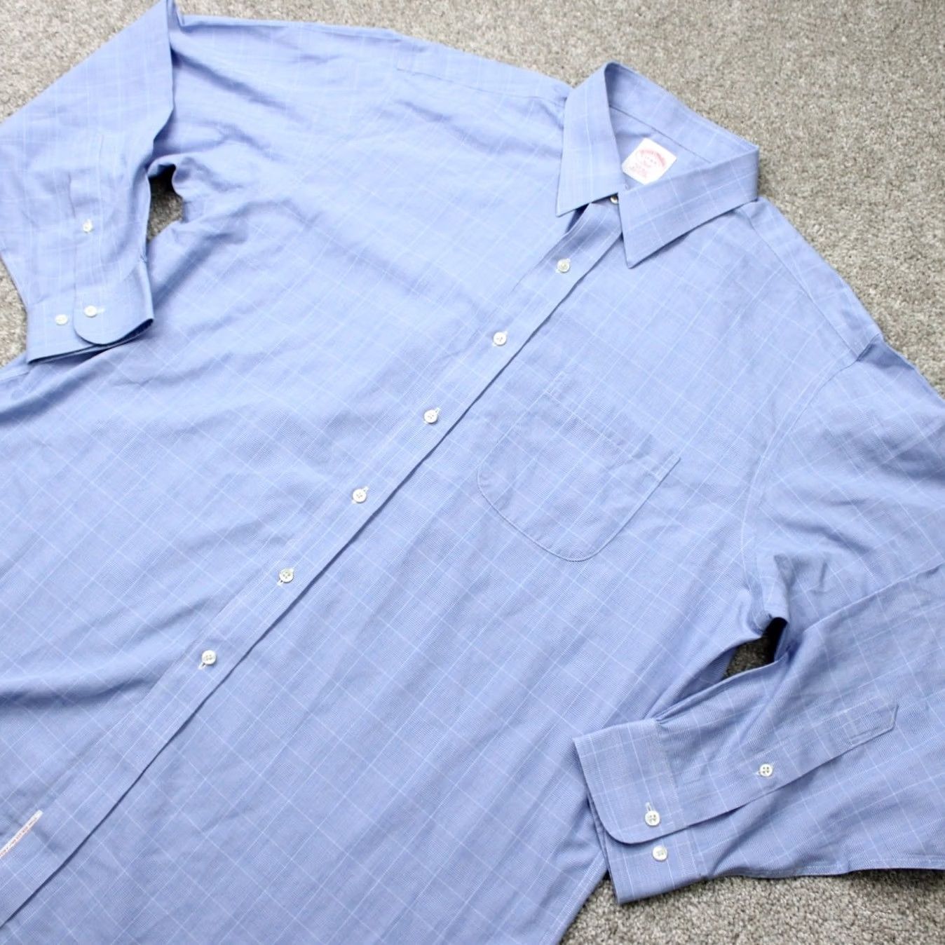 Brooks Brothers Brooks Brothers 346 Shirt Mens 17, 4/5 Blue Regular Fit Non-Iron 100% Cotton L/S Shirt Size US XL / EU 56 / 4 - 4 Thumbnail