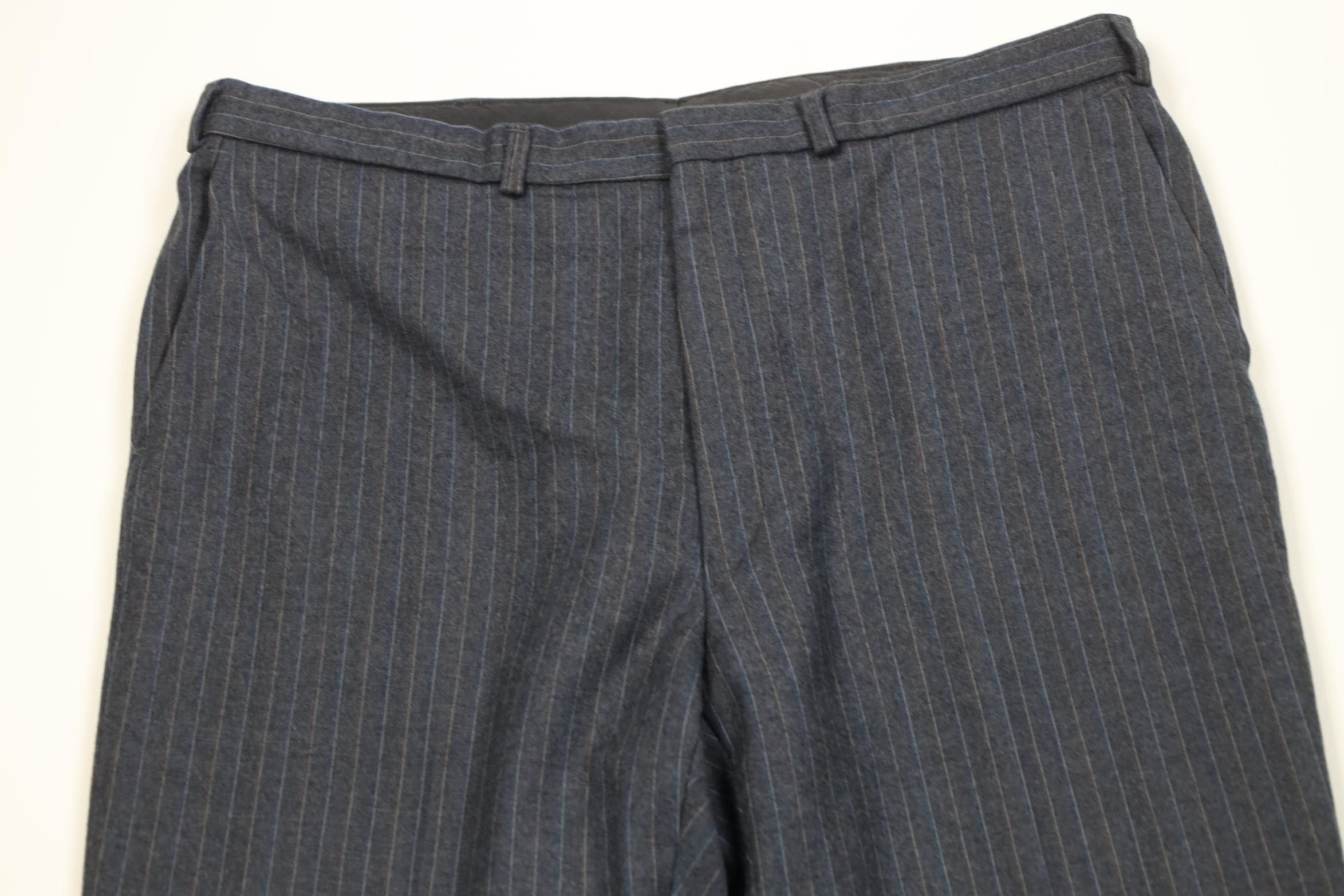 Vintage Vintage 70s Streetwear Wool Striped Wide Leg Chino Pants Size US 36 / EU 52 - 2 Thumbnail