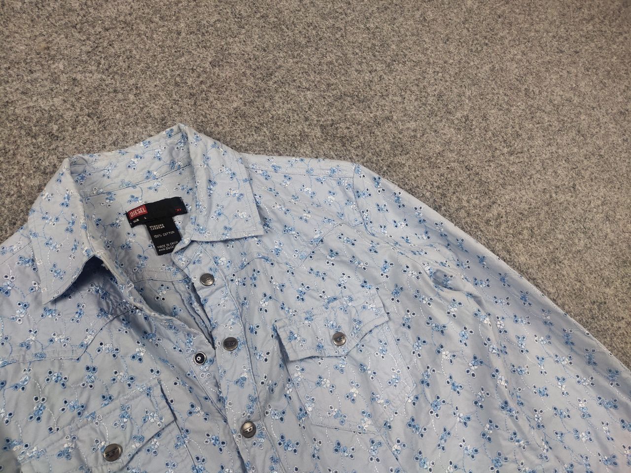 Diesel Vintage Diesel shirt Long sleeve embroidered flowers Y2k Size L / US 10 / IT 46 - 3 Thumbnail
