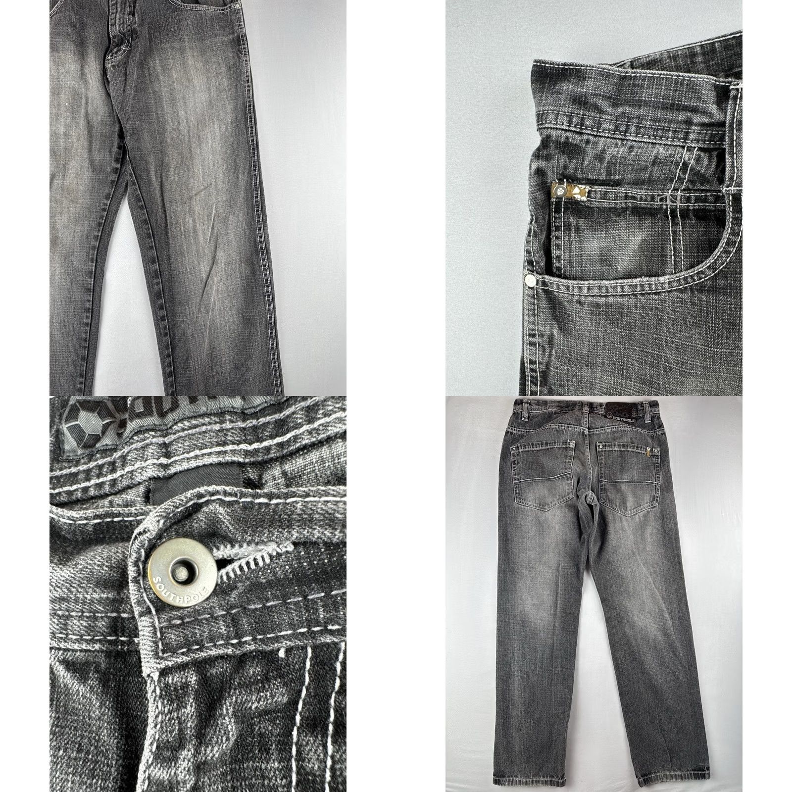 Southpole VINTAGE Southpole Jeans 32x30 Black Washed Baggy Denim 90s Hip Hop Streetwear Men Size US 32 / EU 48 - 8 Thumbnail