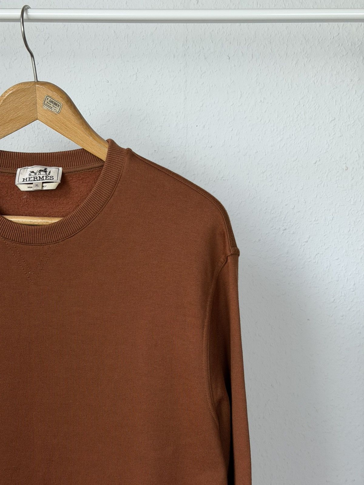 Hermes Hermès Brown Sweatshirt XL Front Pocket Long Sleeve Pullover Size US XL / EU 56 / 4 - 4 Thumbnail