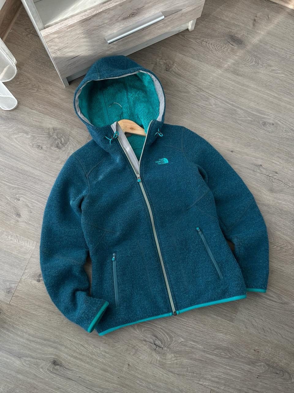 The North Face × Vintage Vintage The North Face Outdoor Blue Fur Zip Hoodie Size US M / EU 48-50 / 2 - 2 Thumbnail