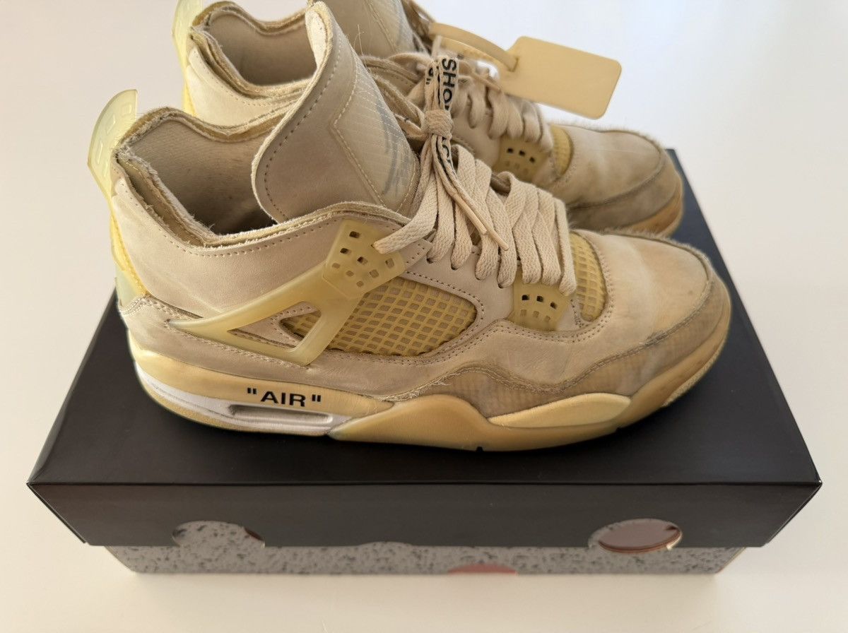 Jordan Brand × Off-White Off-White x Air Jordan 4 Retro SP Sail Size US 9.5 / EU 42-43 - 3 Thumbnail