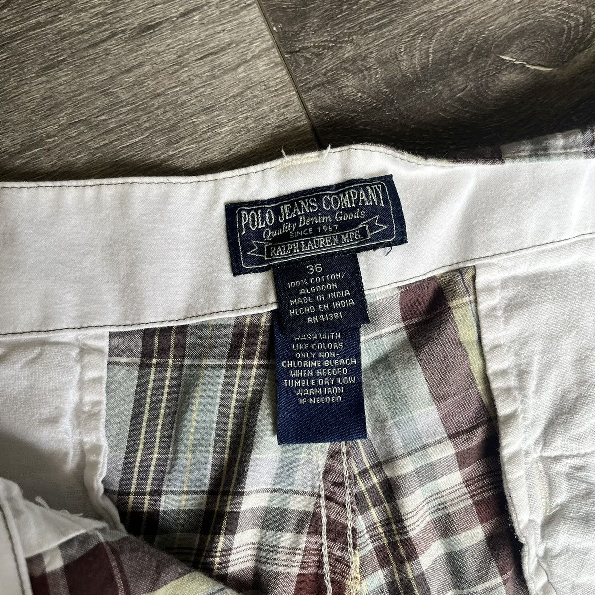 Polo Ralph Lauren Vintage Y2K Polo Ralph Lauren Jeans Co. Check Flannel Shorts Size US 36 / EU 52 - 7 Thumbnail
