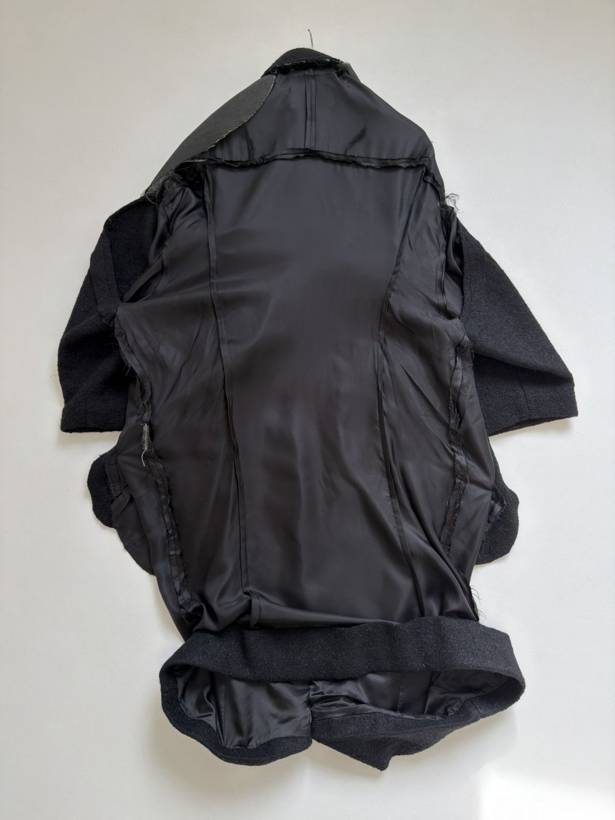 Raf Simons S/S 19 Black ‘Big Lining Coat With Wool Sleeves’ Size US M / EU 48-50 / 2 - 14 Thumbnail