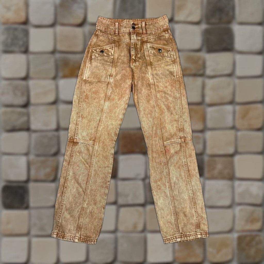 Urban Outfitters Urban Outfitters Jeans Womens 26 Sofia Yoke Acid Wash Brown Straight High Rise Zipper 26 Brown Womens Jeans Urban Outfitters Size 26" / US 2 / IT 38 - 1 Thumbnail