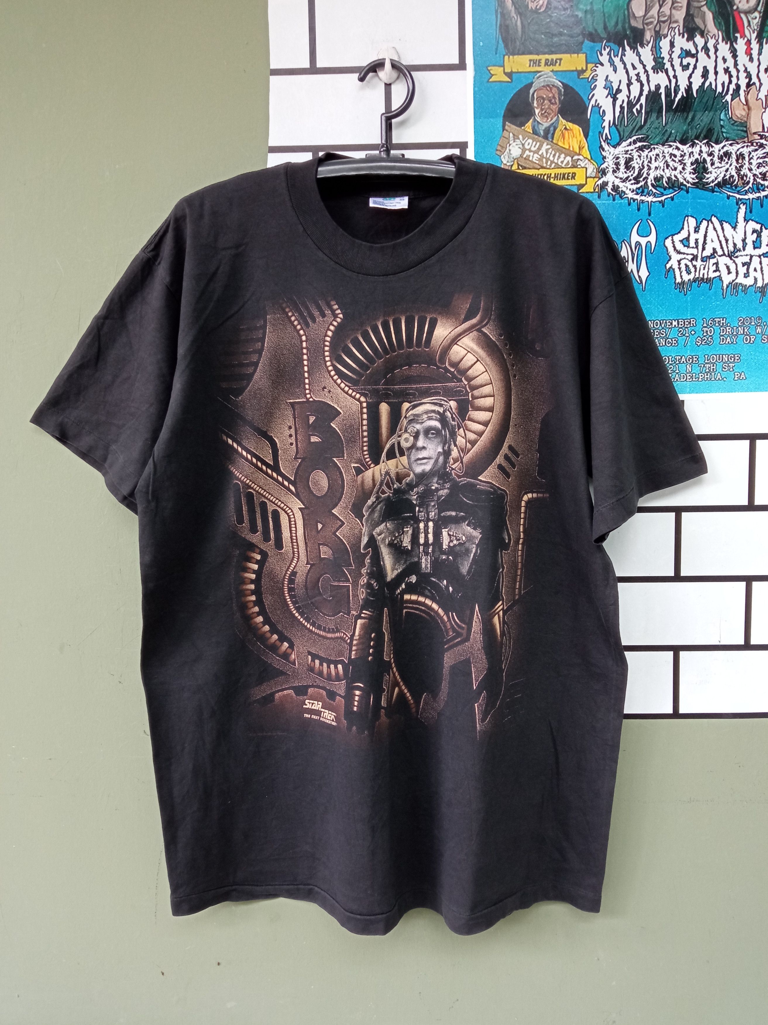 image of Made In USA x Rock T Shirt Star Trek Borg Vintage T Shirt Size XL in Black, Men's