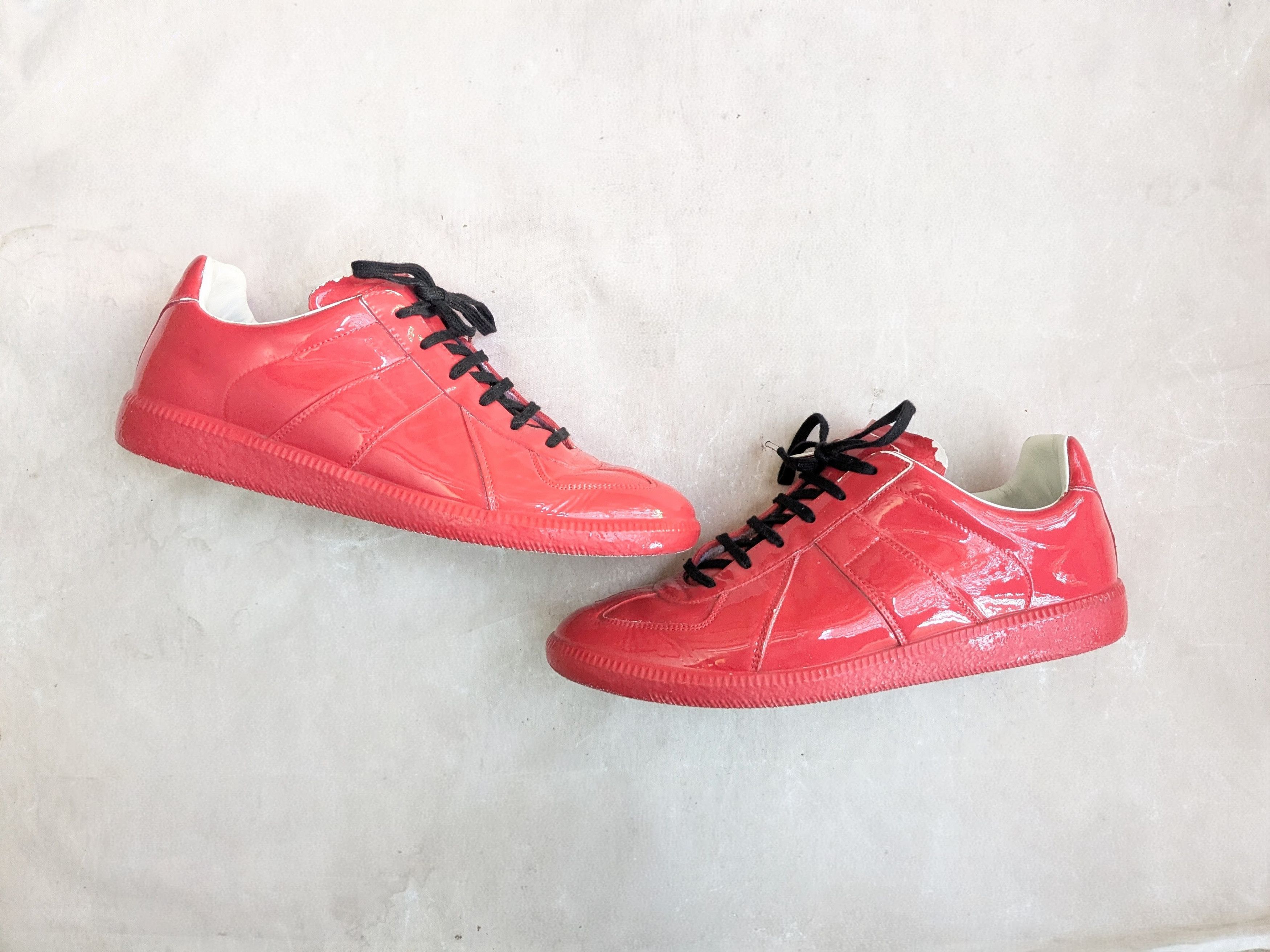 Maison Margiela Replica GAT Red Patent Leather 9 42 Low Tops