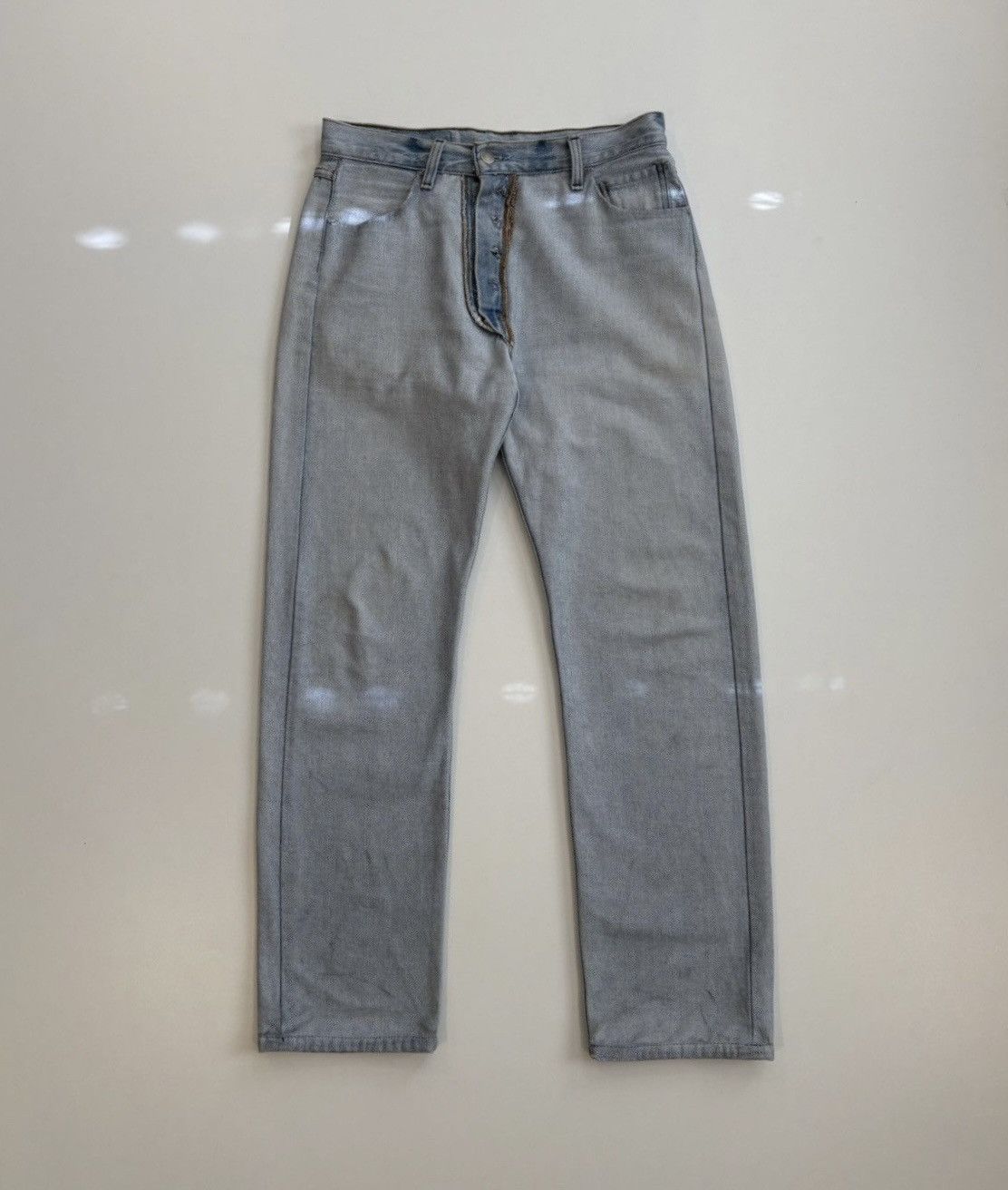 FW03 Artisanal Reversed Inside-Out Denim Jeans