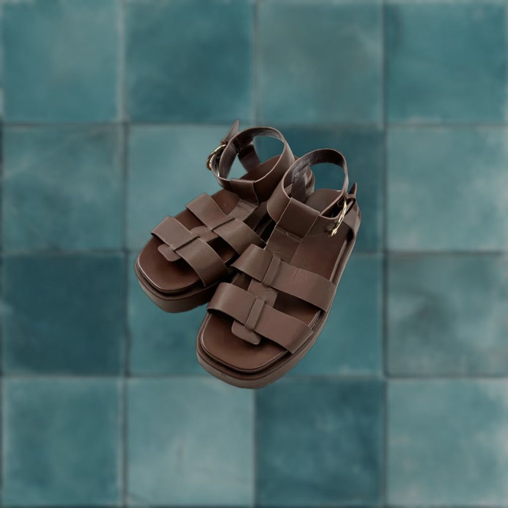 Torrid Gladiator Sandals Womens Us 13W Brown Platform Heel Shoes Buckle Casual 40240015 (Size 12)