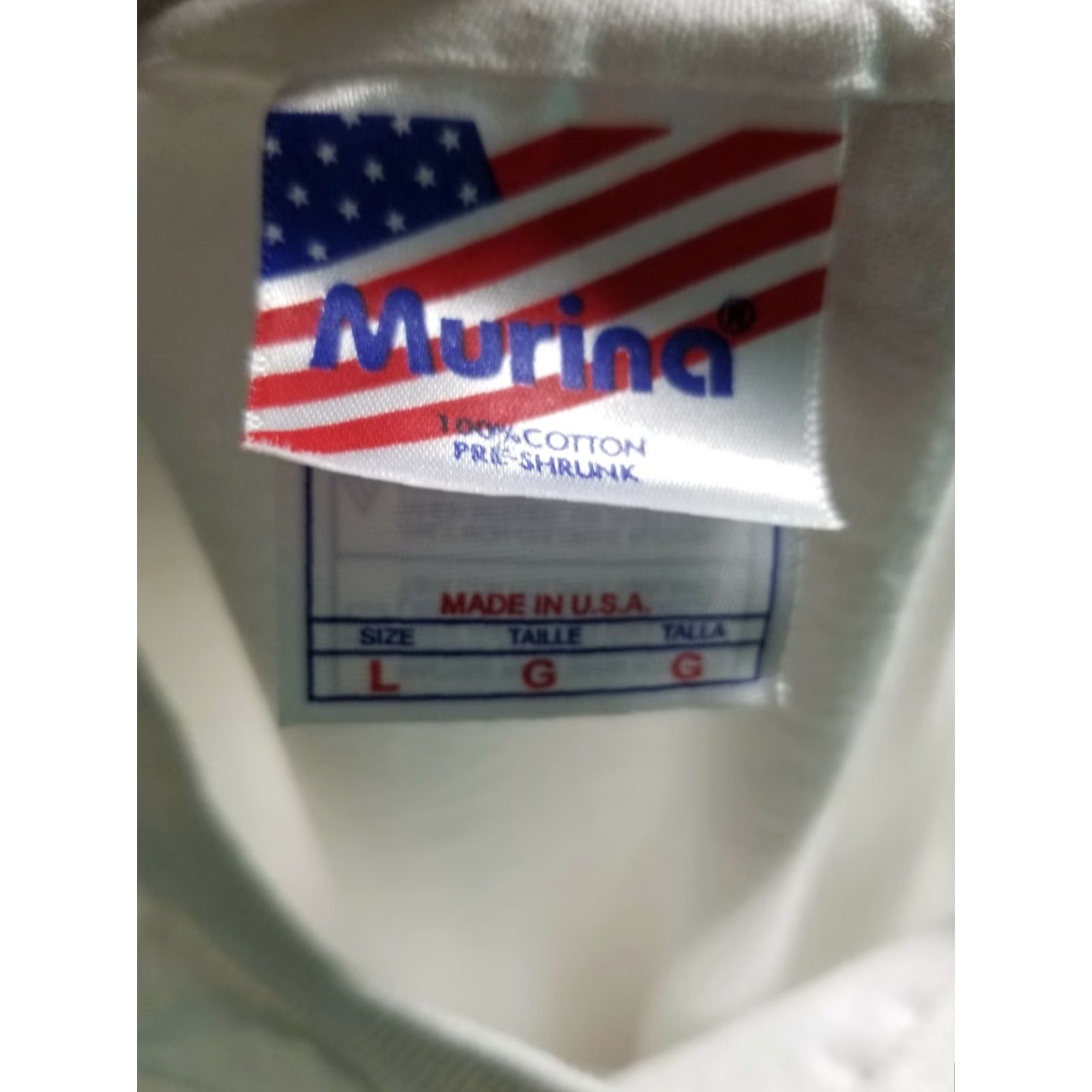 Vintage VINTAGE Murina GOD BLESS AMERICA Flag USA T Shirt 4th of July Mens L White Cotton Crew Neck Short Sleeve Graphic Tee Captain America USA Theme Size US L / EU 52-54 / 3 - 3 Thumbnail