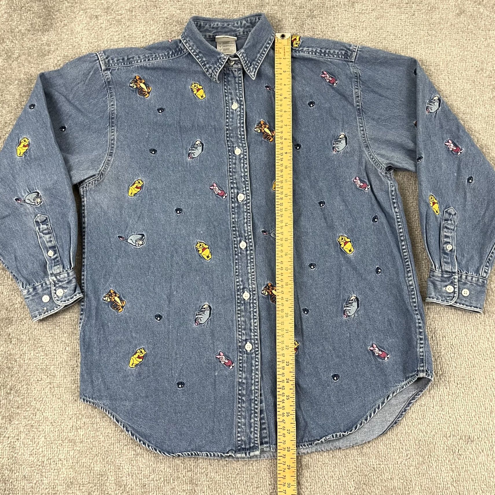 Disney VINTAGE Winnie The Pooh Shirt Womens Large Blue Denim Embroidered Tigger Eeyore Piglet Disney Size L / US 10 / IT 46 - 5 Thumbnail