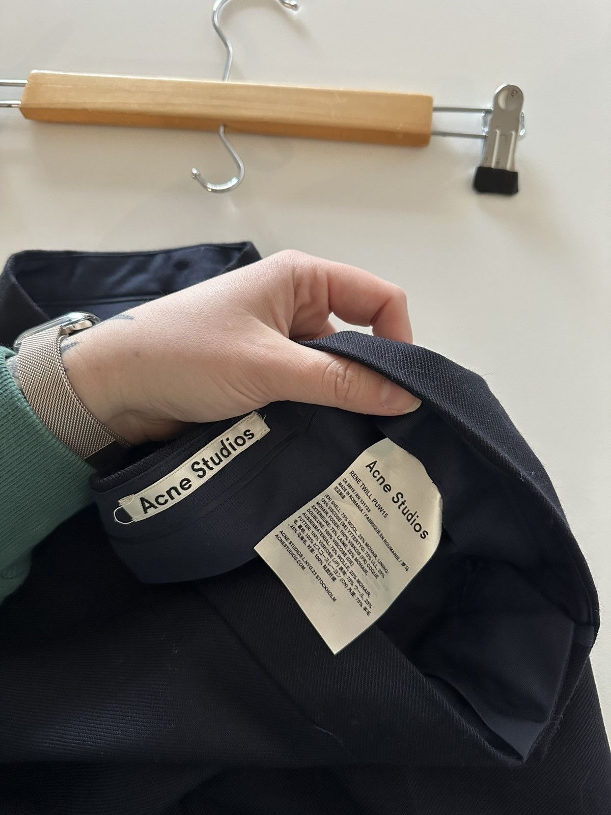 Acne Studios Acne Studios Rene Twill Paw15 Wool/Mohair Pants Navy Blue 38 Size US 38 / EU 54 - 6 Thumbnail