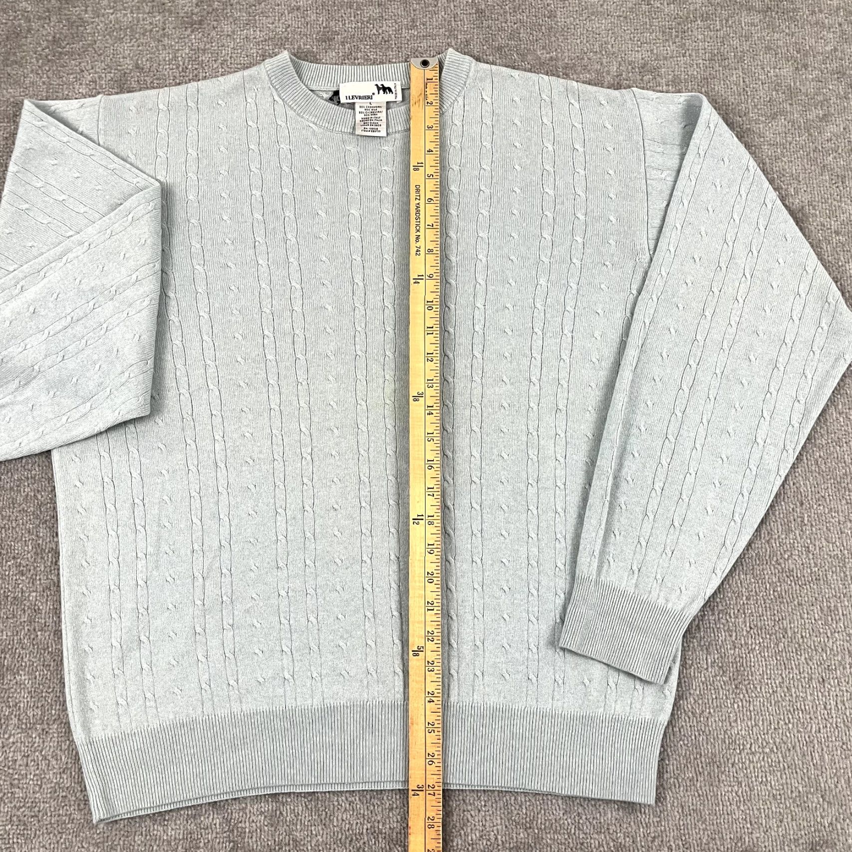 Vintage I LEVRIERI Sweater Mens Large Blue Cashmere Silk Blend Crew Jumper Made in Italy Size US L / EU 52-54 / 3 - 3 Thumbnail
