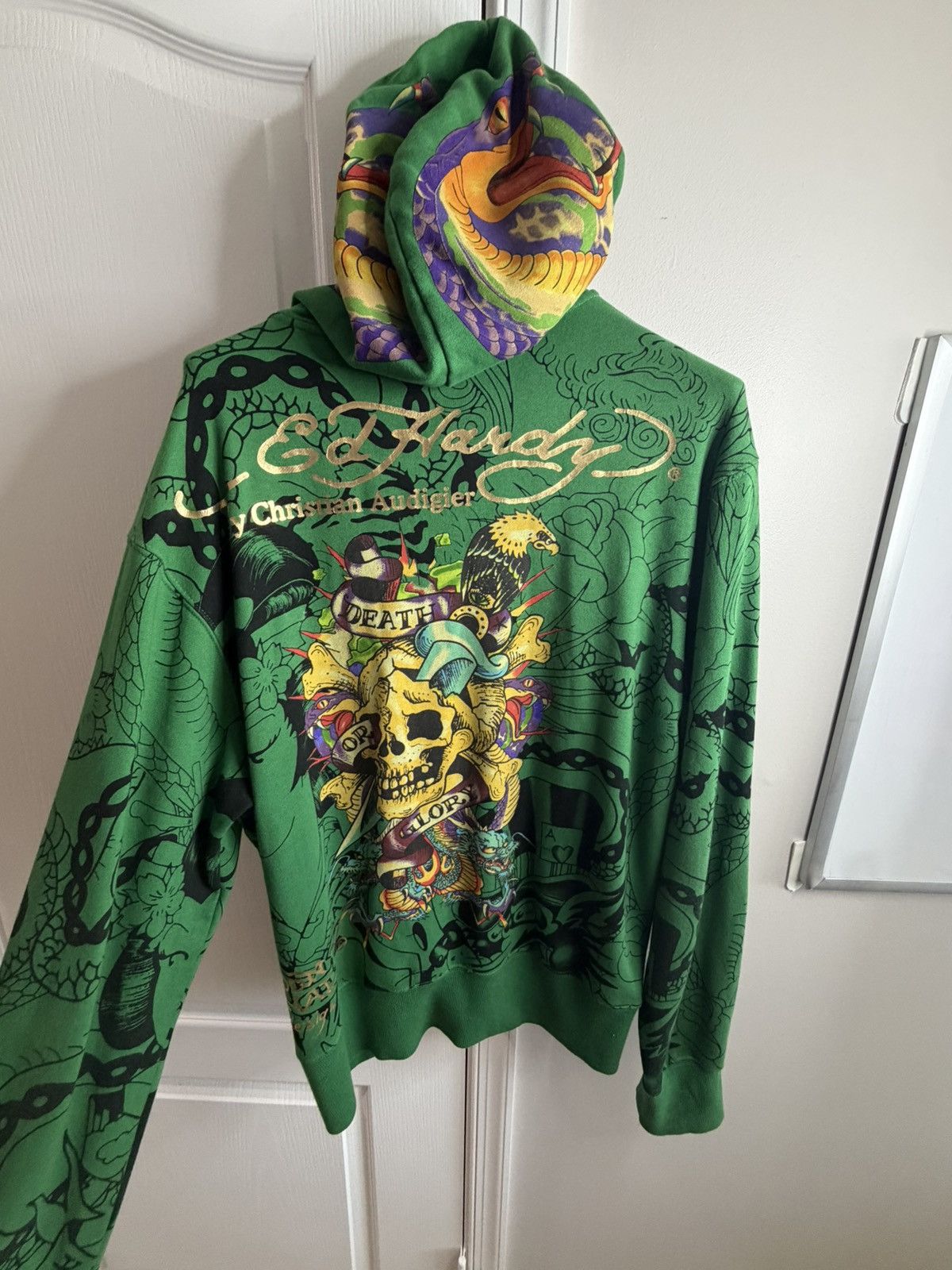 Ed Hardy Vintage Ed Hardy Rhinestone Hoodie Size US XL / EU 56 / 4 - 4 Thumbnail