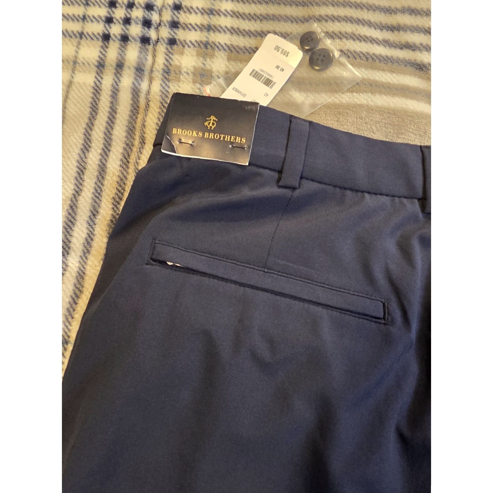 Brooks Brothers Brooks Brothers Performance Tech Chino Pants Blue Regular 40x30 Mens Stretch Breathable Flat Front Straight NWT Size US 40 / EU 56 - 4 Thumbnail