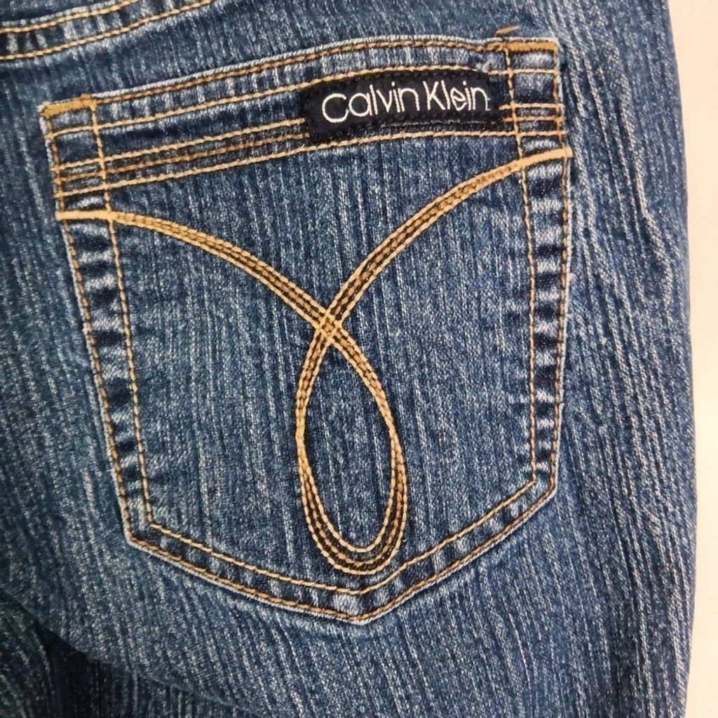 Calvin Klein CALVIN Klein Flare Jeans Blue Denim Low Rise Bootcut Sz 4 Size 27" / US 4 / IT 40 - 5 Thumbnail