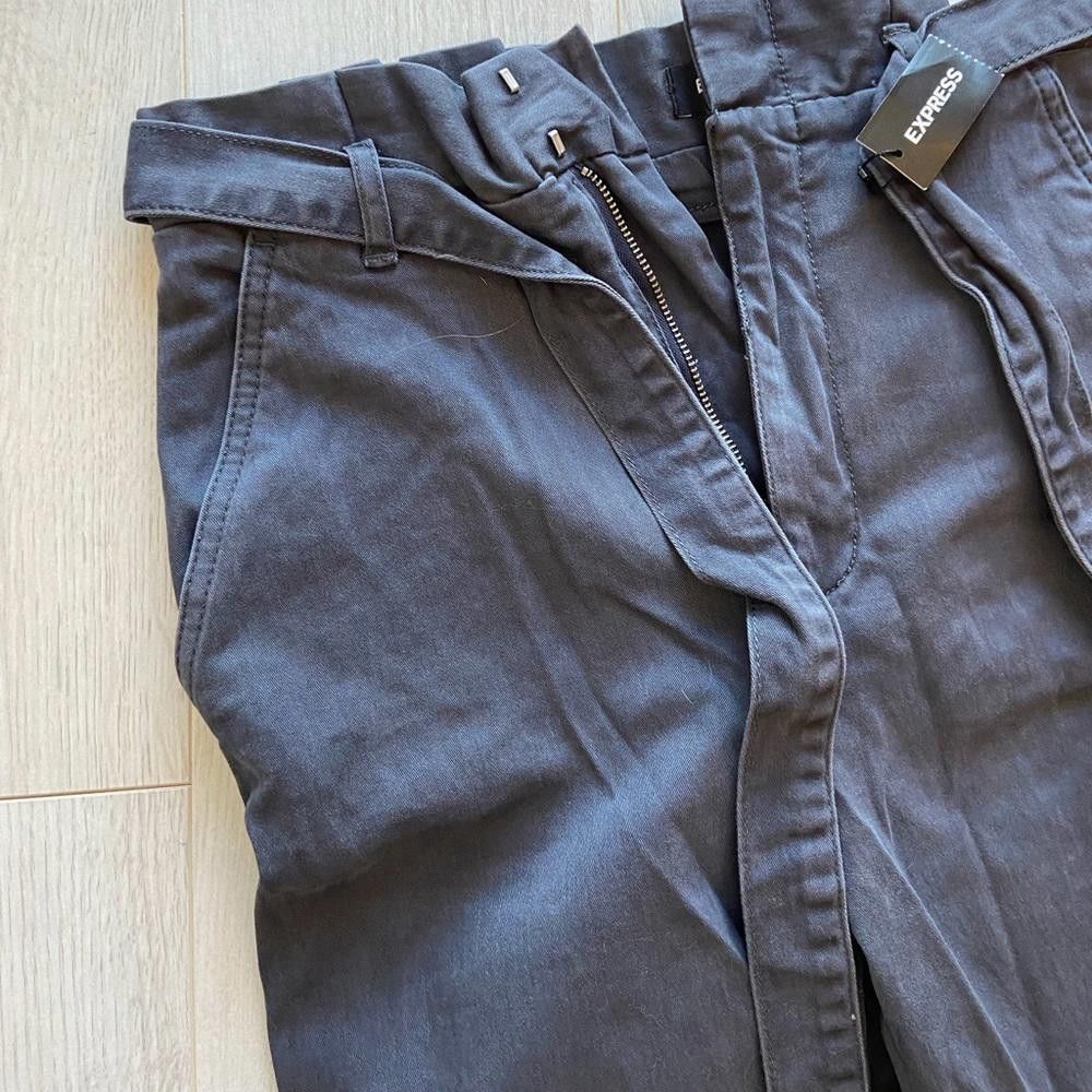 Express Express Dark Grey Extreme High Rise Paperbag Pants Size 27" / US 4 / IT 40 - 2 Thumbnail