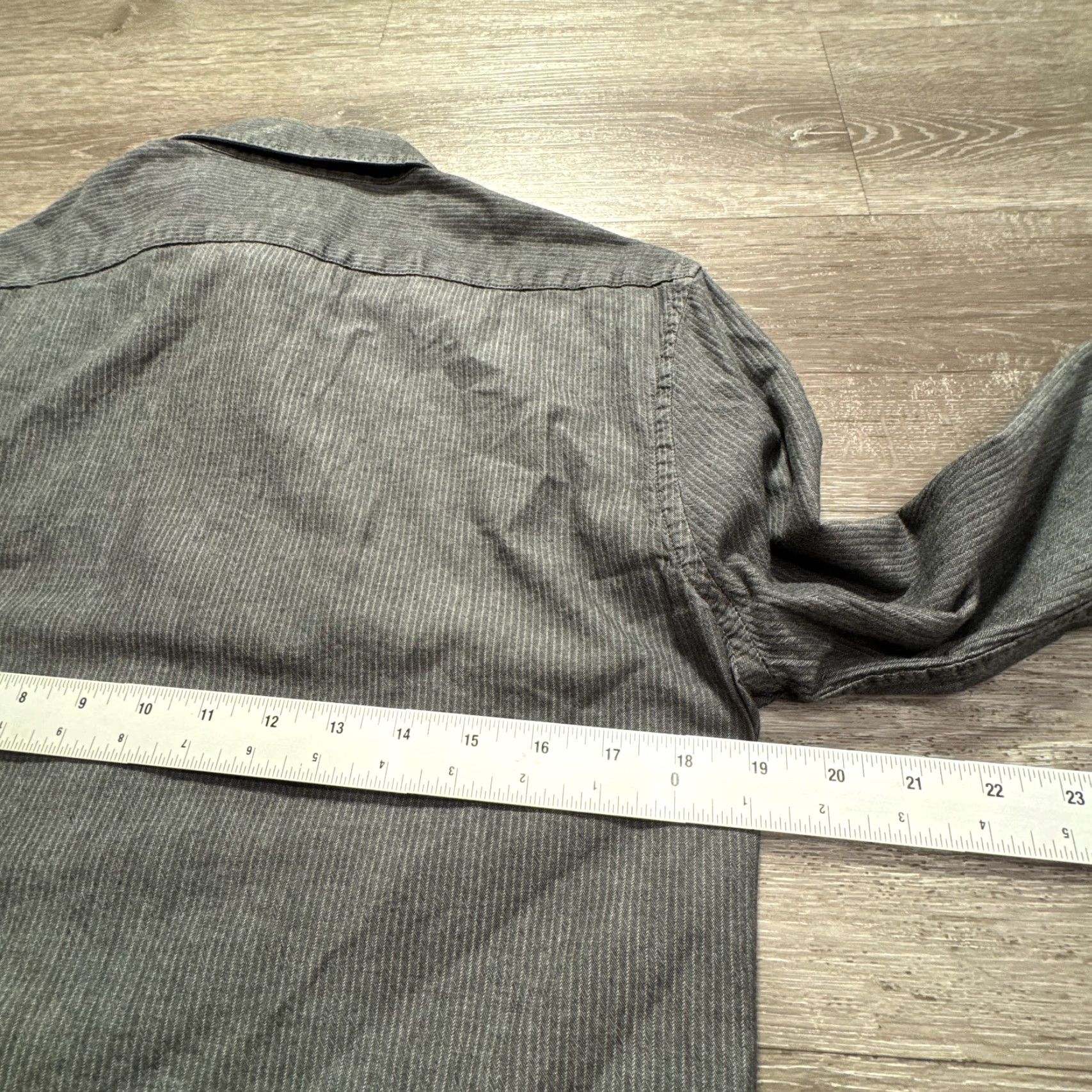 Express Express Shirt Mens Small Gray Stripe Pocket Button Up Casual Preppy Adult Lounge Size US S / EU 44-46 / 1 - 7 Thumbnail
