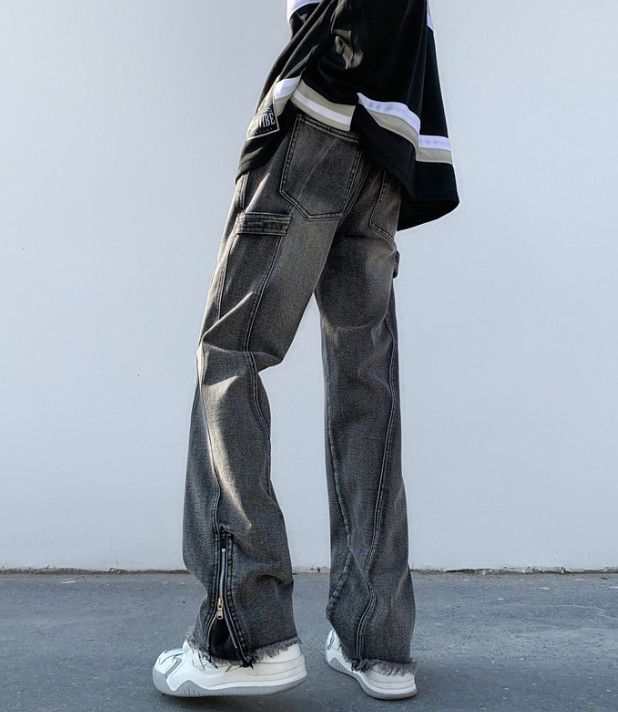 Japanese Brand Men's high street hip-hop washed distressed flared jeans Size US 32 / EU 48 - 4 Thumbnail