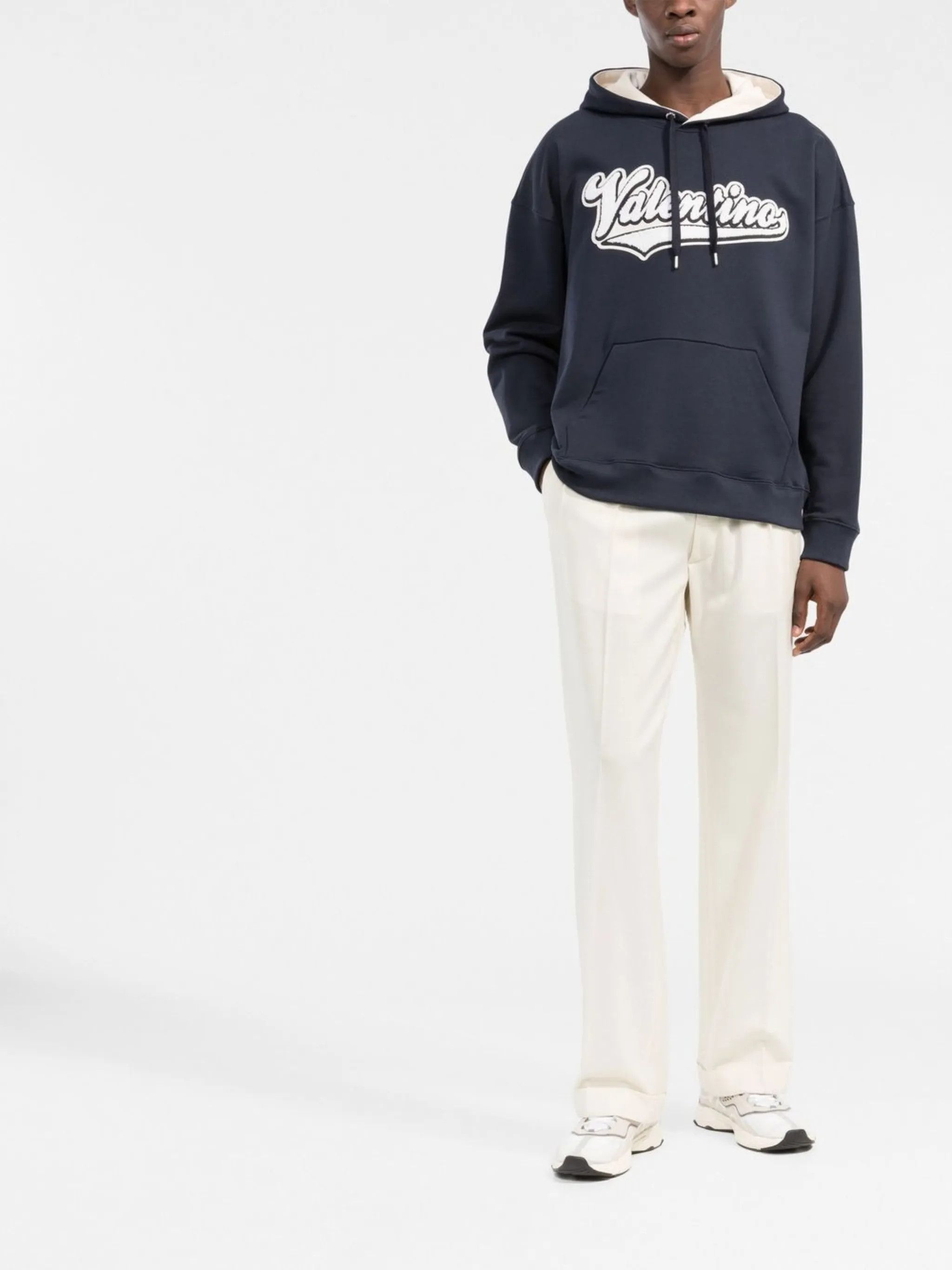 Valentino o1y0525 Logo Hoodie in Midnight Blue Size US XS / EU 42 / 0 - 5 Thumbnail