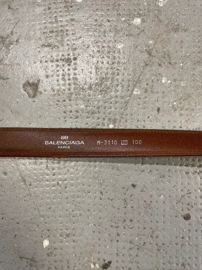 Balenciaga 2000s Balenciaga Italian Brown Leather Belt Size ONE SIZE - 7 Thumbnail