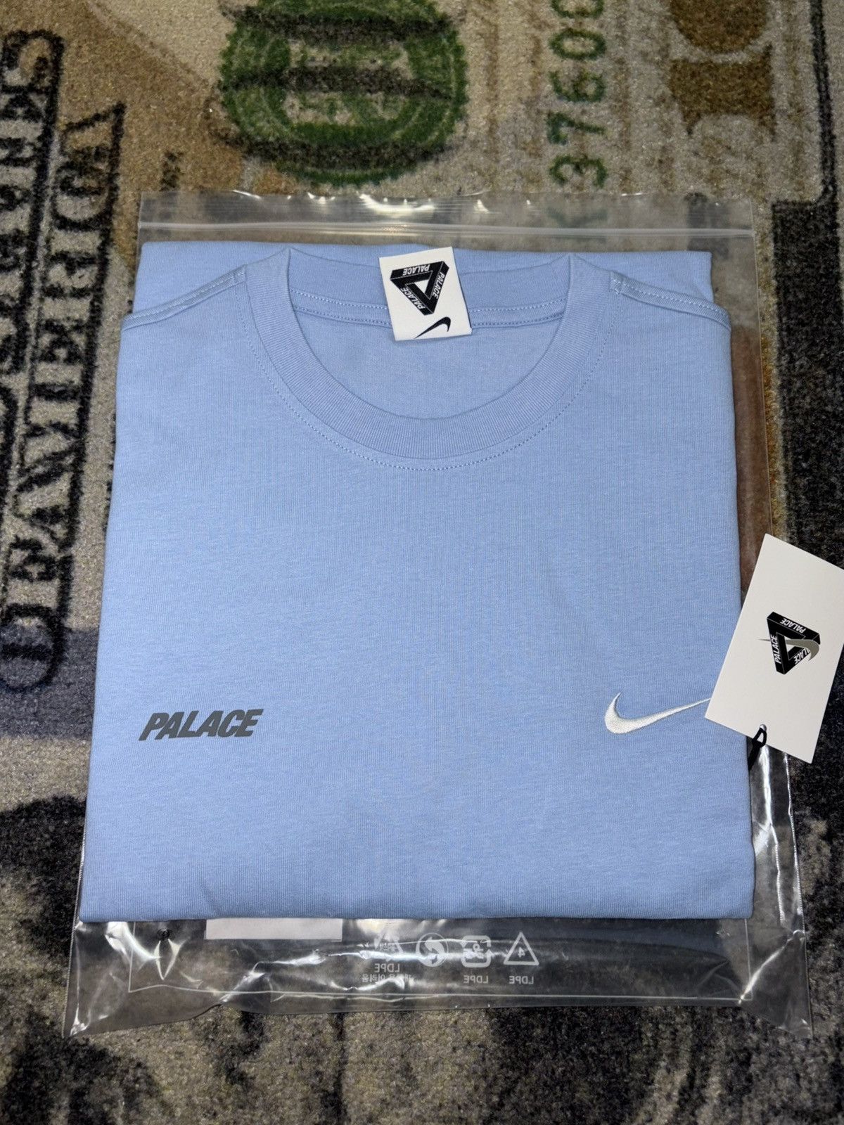 Palace Palace x Nike Font Swoosh T-Shirt Light Blue Size US XL / EU 56 / 4 - 1 Thumbnail
