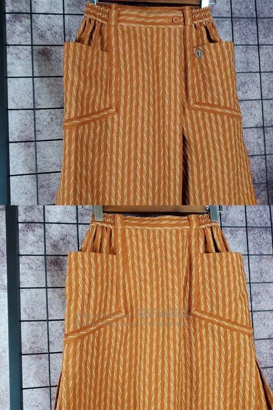 Dior Dior Orange Wool Embroidered Midi Skirt . Size 23" - 1 Thumbnail