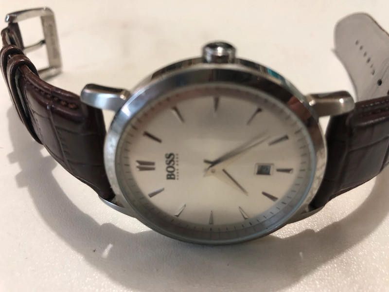 Designer Boss watch brown leather strap watch Size ONE SIZE - 1 Thumbnail