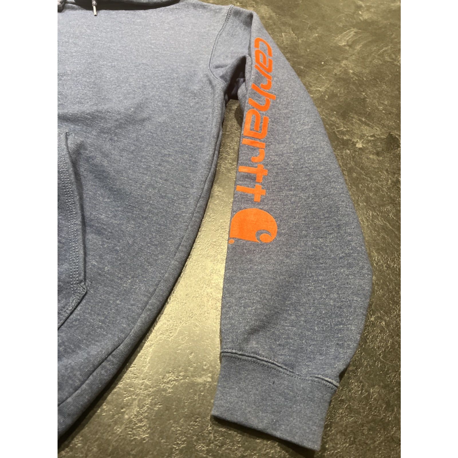 Carhartt Carhartt Hoodie Mens M Blue Sweatshirt Logo Spellout Pullover Workwear Long Sleeve Drawstring High Neck Pockets Tagless Cotton Regular Size US M / EU 48-50 / 2 - 2 Thumbnail