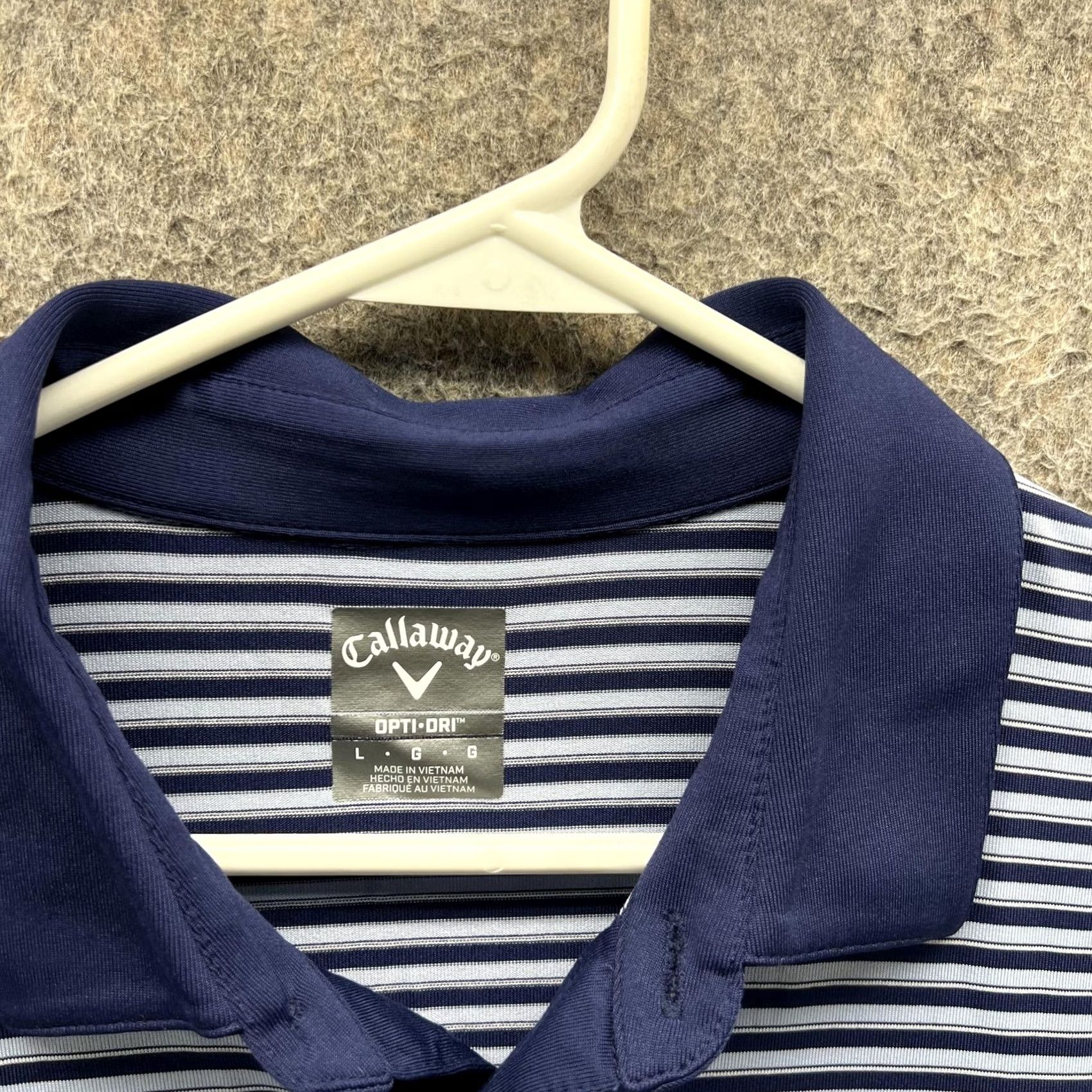 Callaway Callaway Opti-Dri Polo Shirt Mens Large Blue Stripe Golf Short Sleeve Embroidered St Andrews Country Club Navy White Polo Shirt Size US L / EU 52-54 / 3 - 2 Thumbnail
