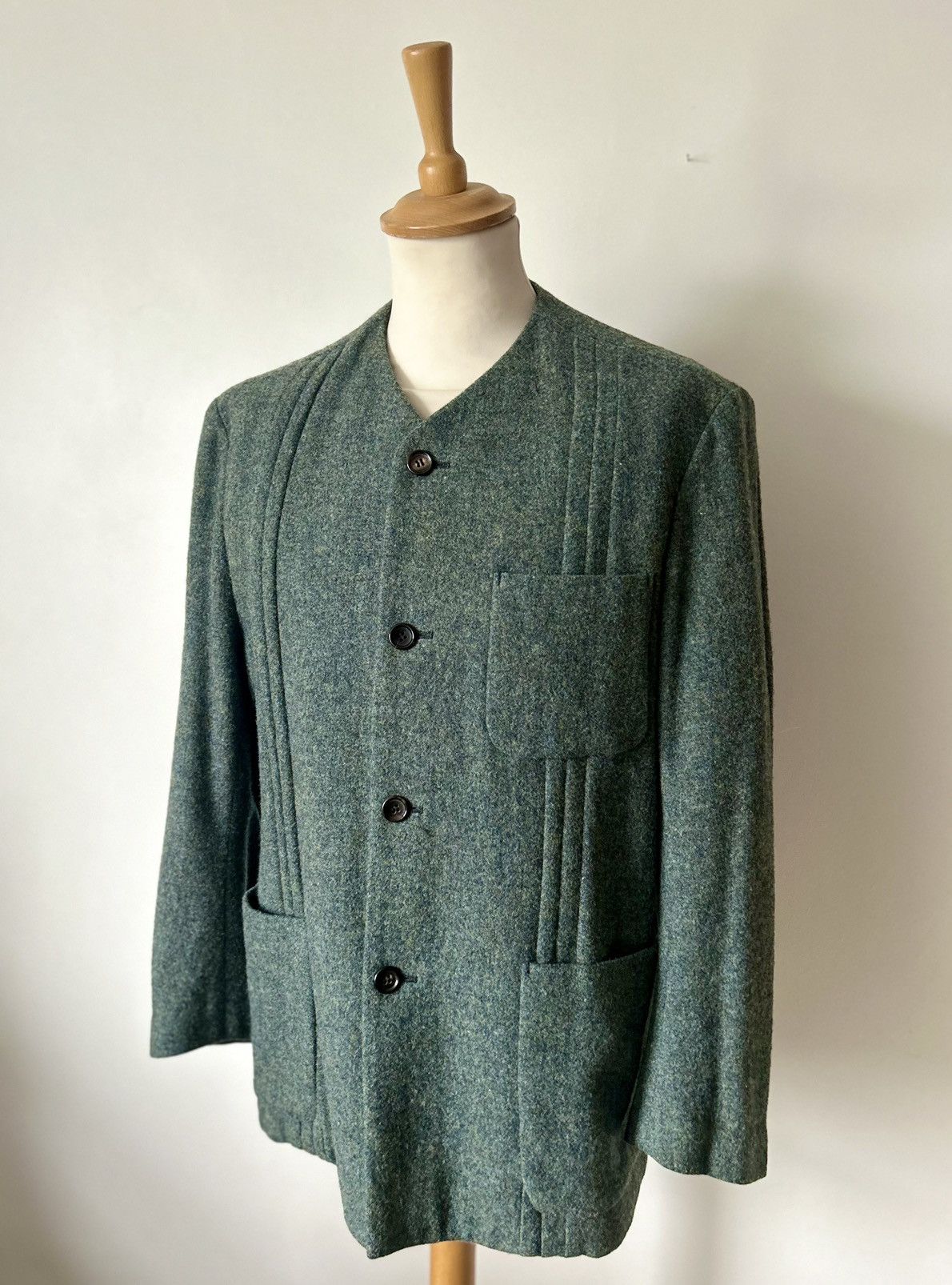 Comme des Garcons Homme Plus CDGH+ AW1995 ‘SLEEP’ COLLARLESS BOILED WOOL JACKET ad1995 Size US S / EU 44-46 / 1 - 2 Thumbnail