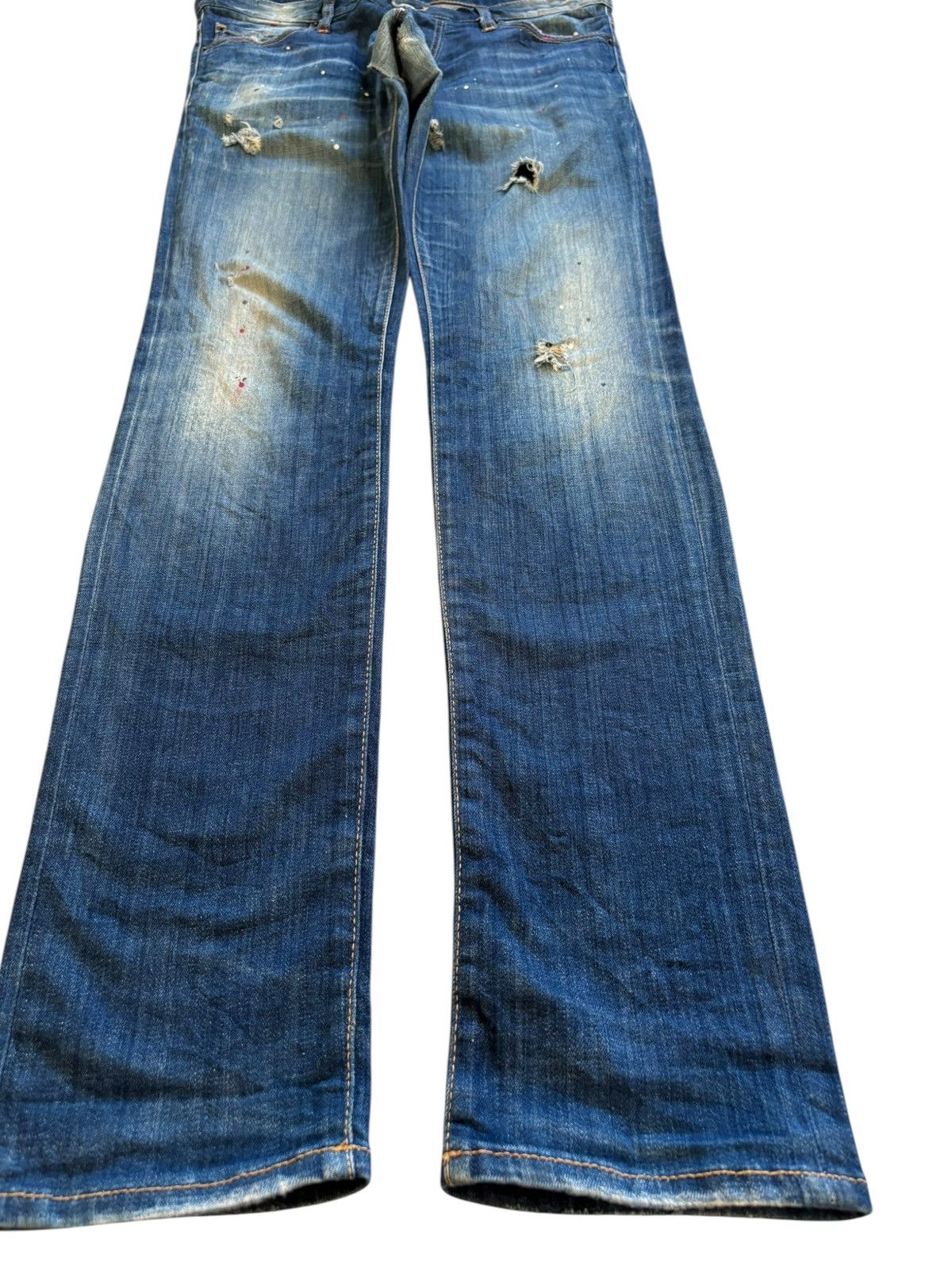Dsquared2 Vintage Italy Dsquared2 Button Fly Painted Distressed Jeans Size US 33 - 7 Thumbnail