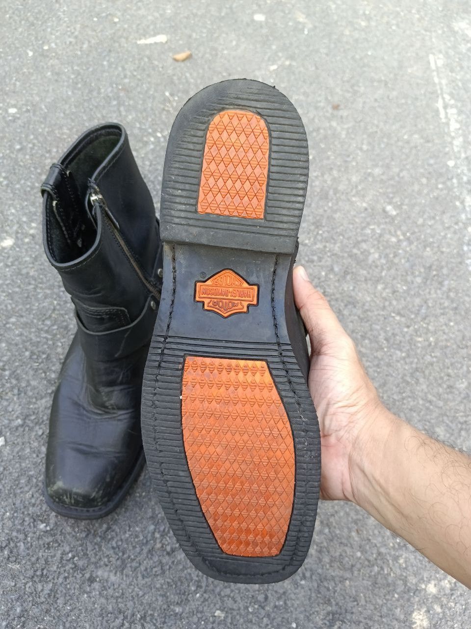 Harley Davidson × Leather HARLEY DIVIDSON LEATHER RING CHEALSEA BOOTS ZIPPER Size US 7.5 / IT 37.5 - 6 Thumbnail